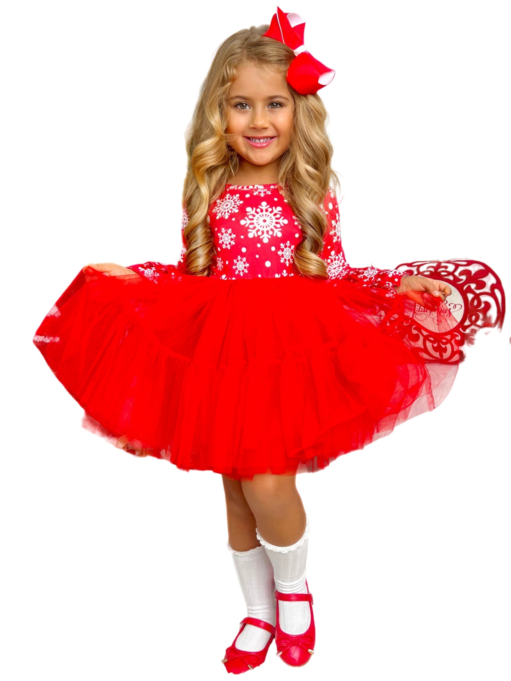 Twirls In Winter Snowflakes Tutu Dress