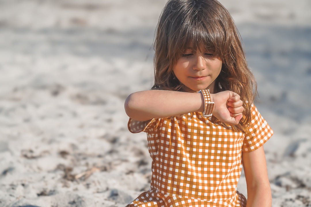 Classic Watches | Silicone + Stainless Steel | Sienna Gingham