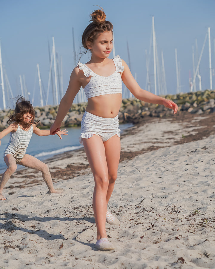 Ruffle 2 Piece Bikini | Upf + Recycled - Scandi Floral