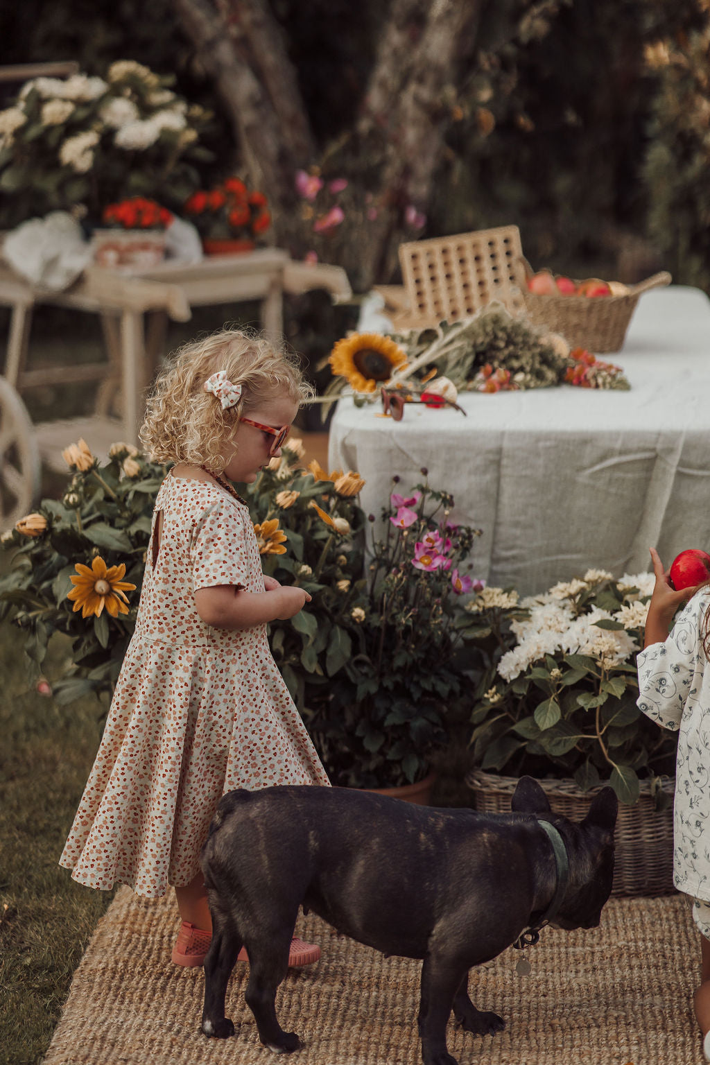 Pigtail Bow Hair Clips Set Of 2 | Organic | Sunset Meadow
