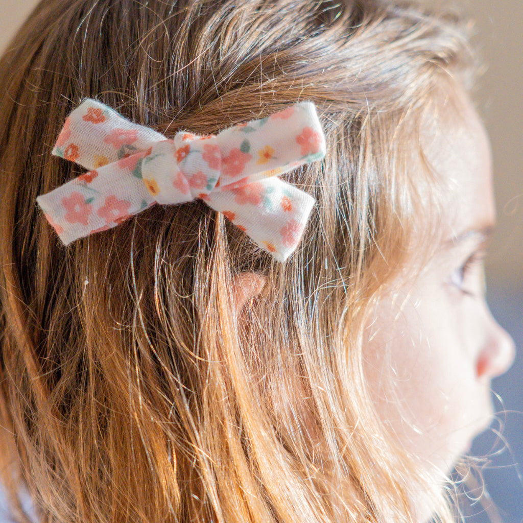 Single Bow Hair Clip | Organic | Sunset Meadow