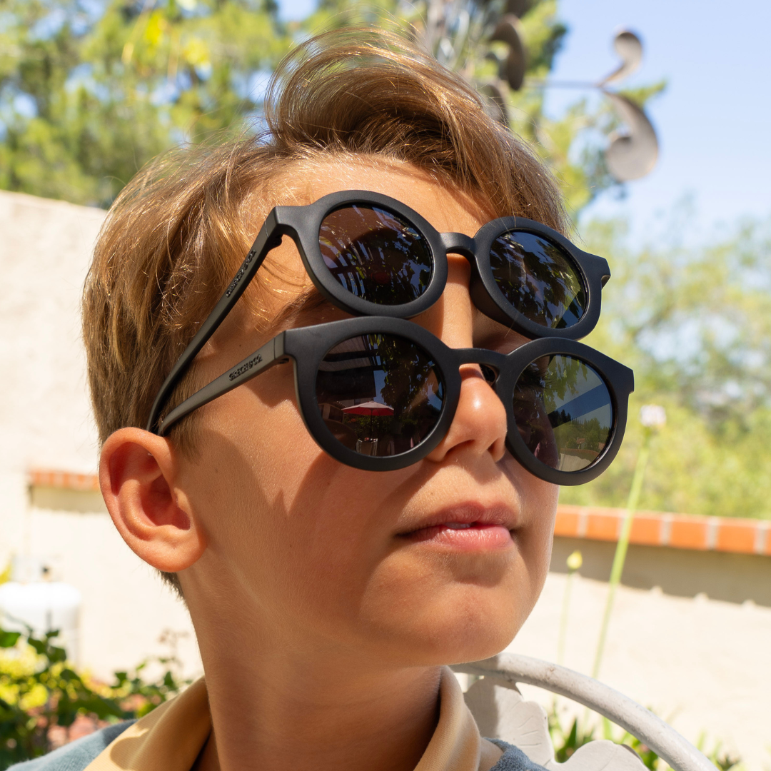 Original Round Sustainable Sunglasses | Bio-based  Bendable Polarized | Black