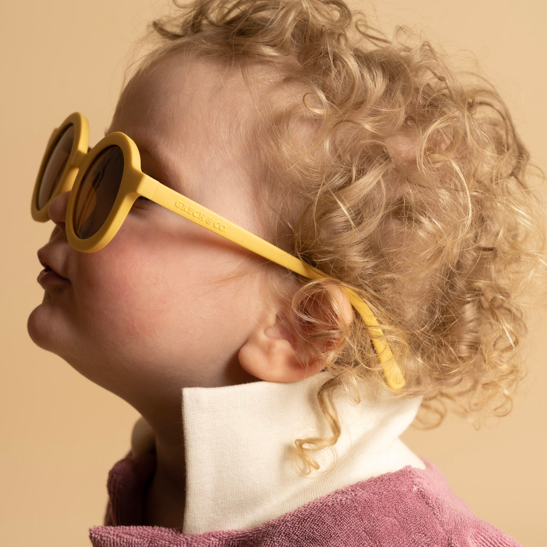 Original Round Sustainable Sunglasses | Bio-based  Bendable Polarized | Mellow Yellow