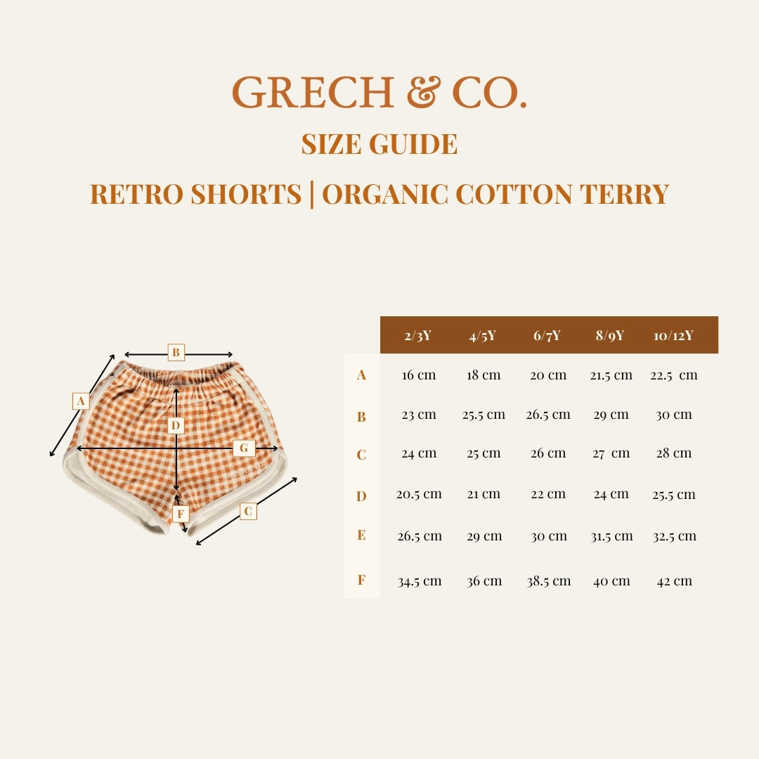 Retro Shorts | Organic Cotton Terry - Buckwheat Plaid