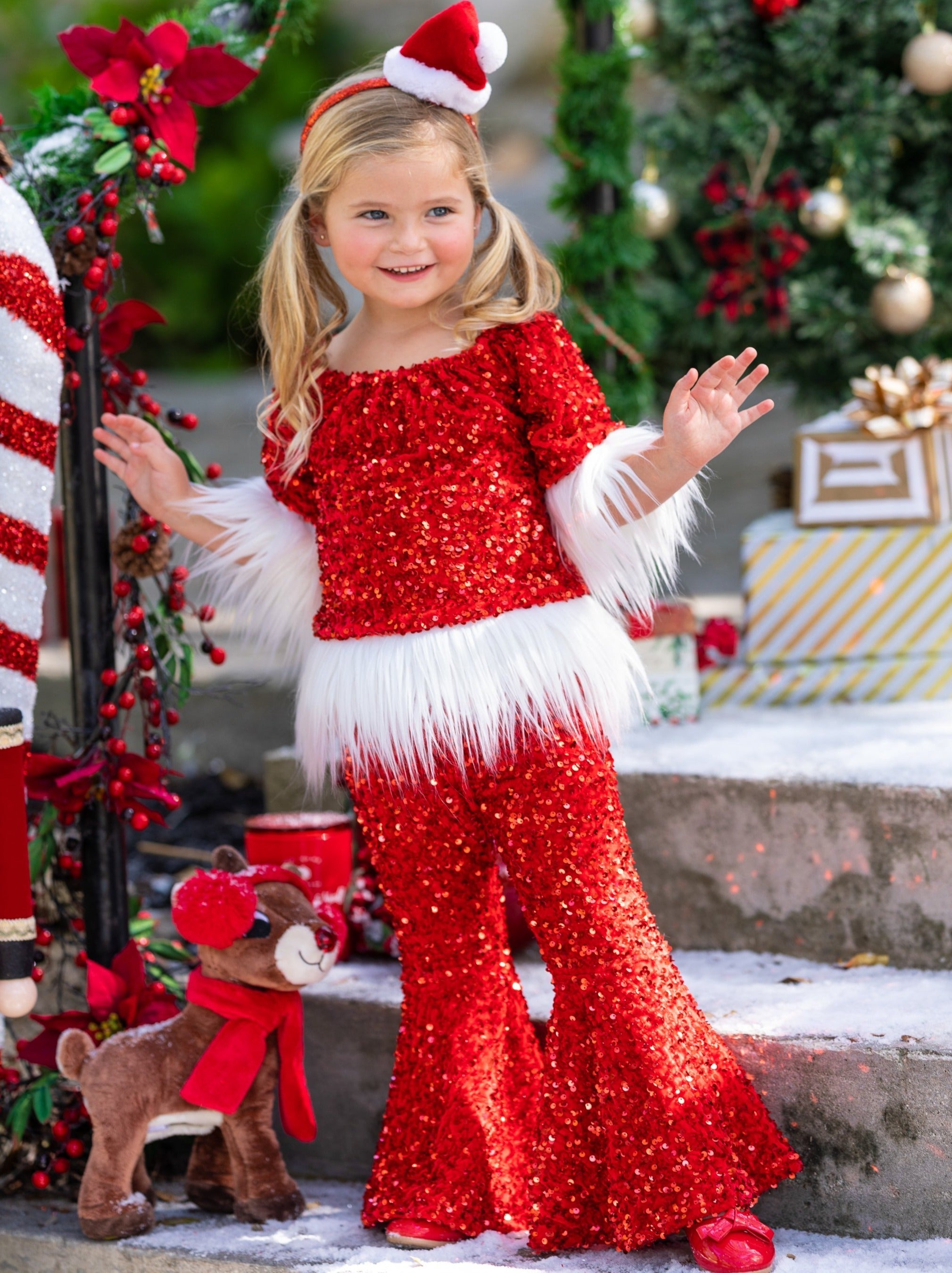 Shimmer Like Tinsel Sequin Bell Bottoms Set