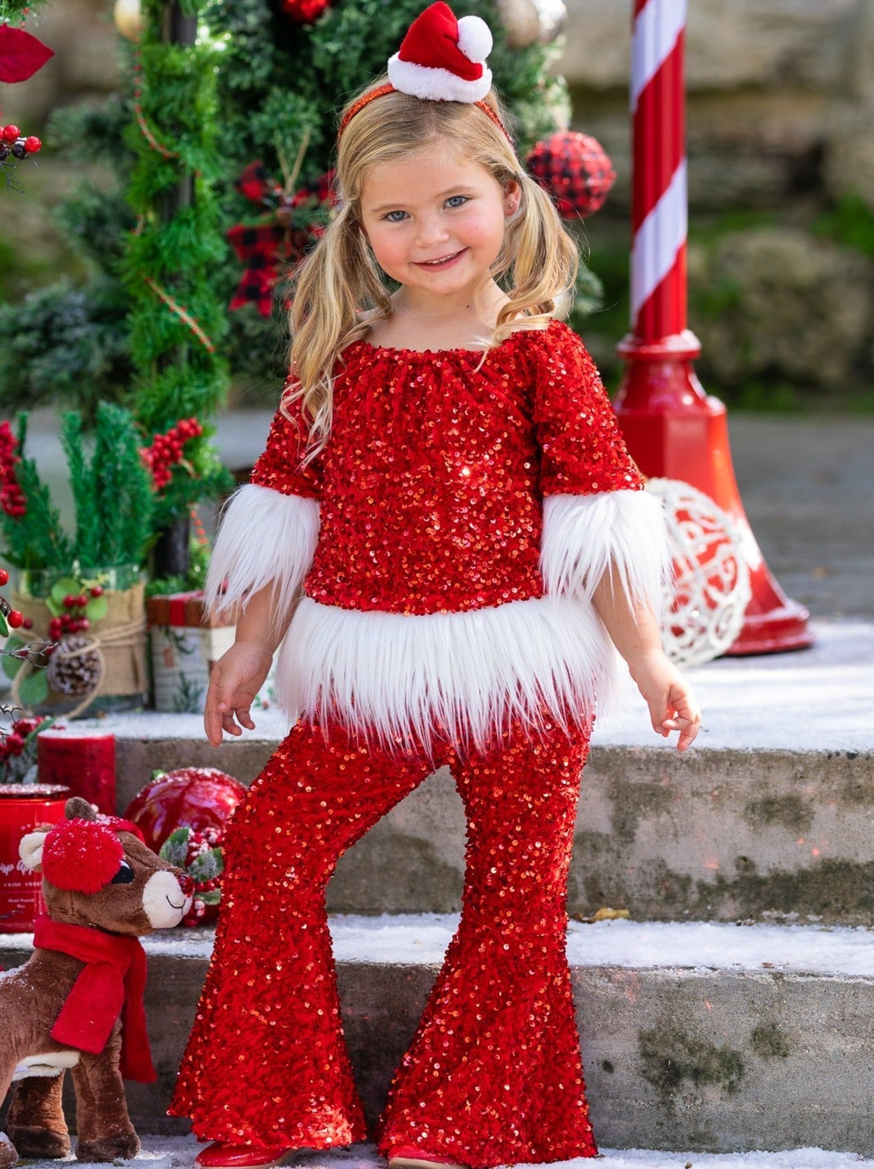 Shimmer Like Tinsel Sequin Bell Bottoms Set