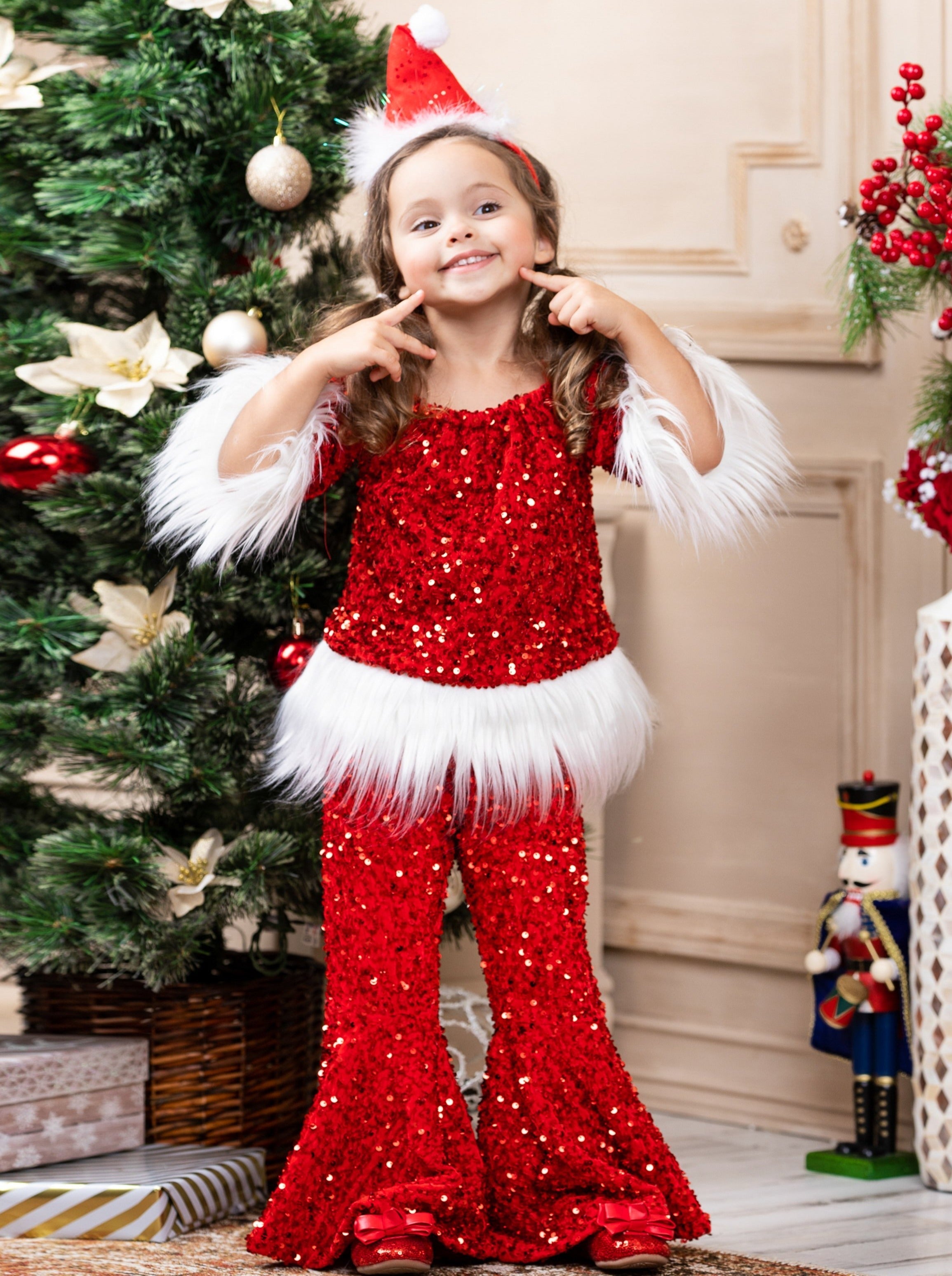 Shimmer Like Tinsel Sequin Bell Bottoms Set