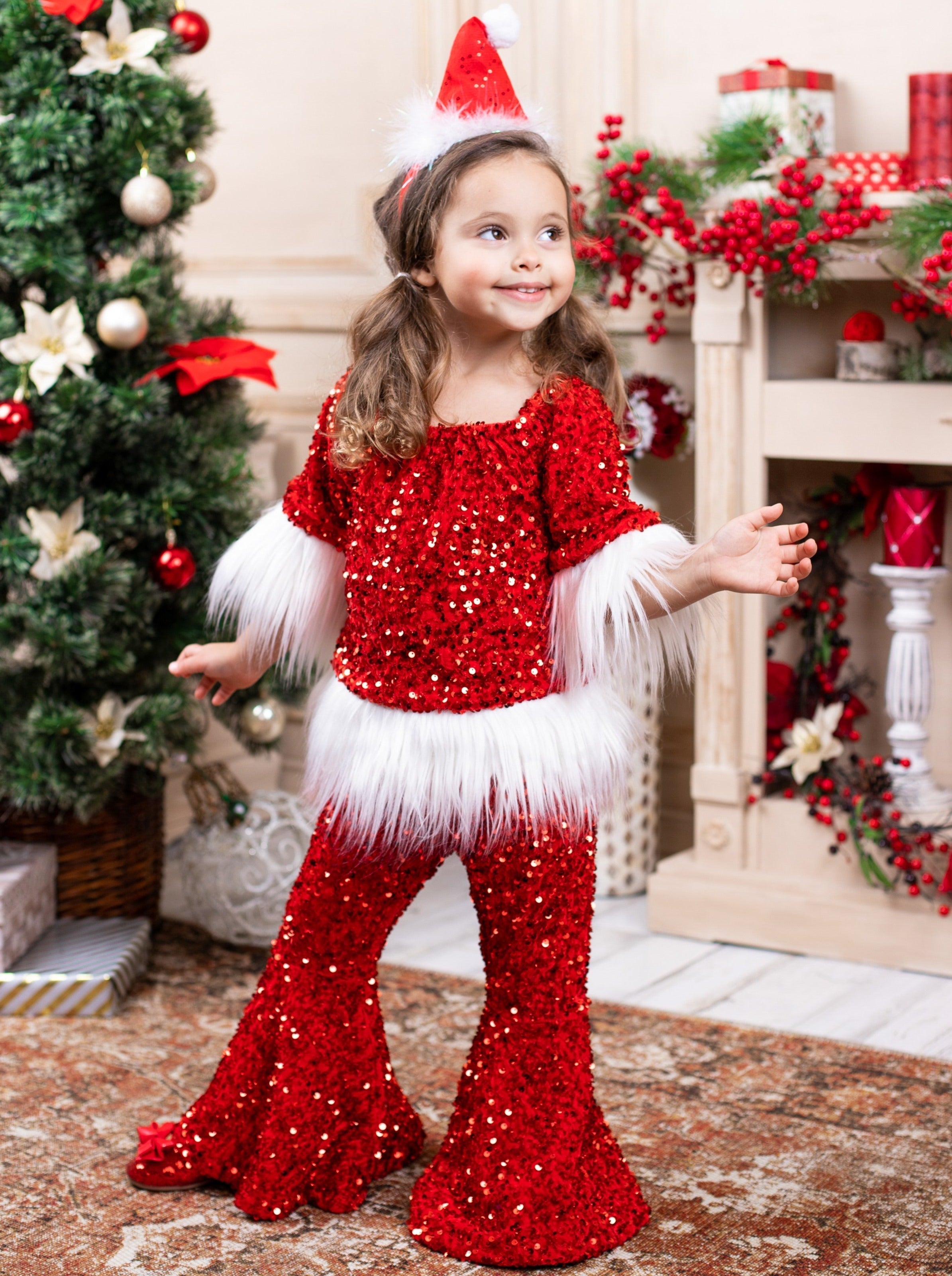 Shimmer Like Tinsel Sequin Bell Bottoms Set