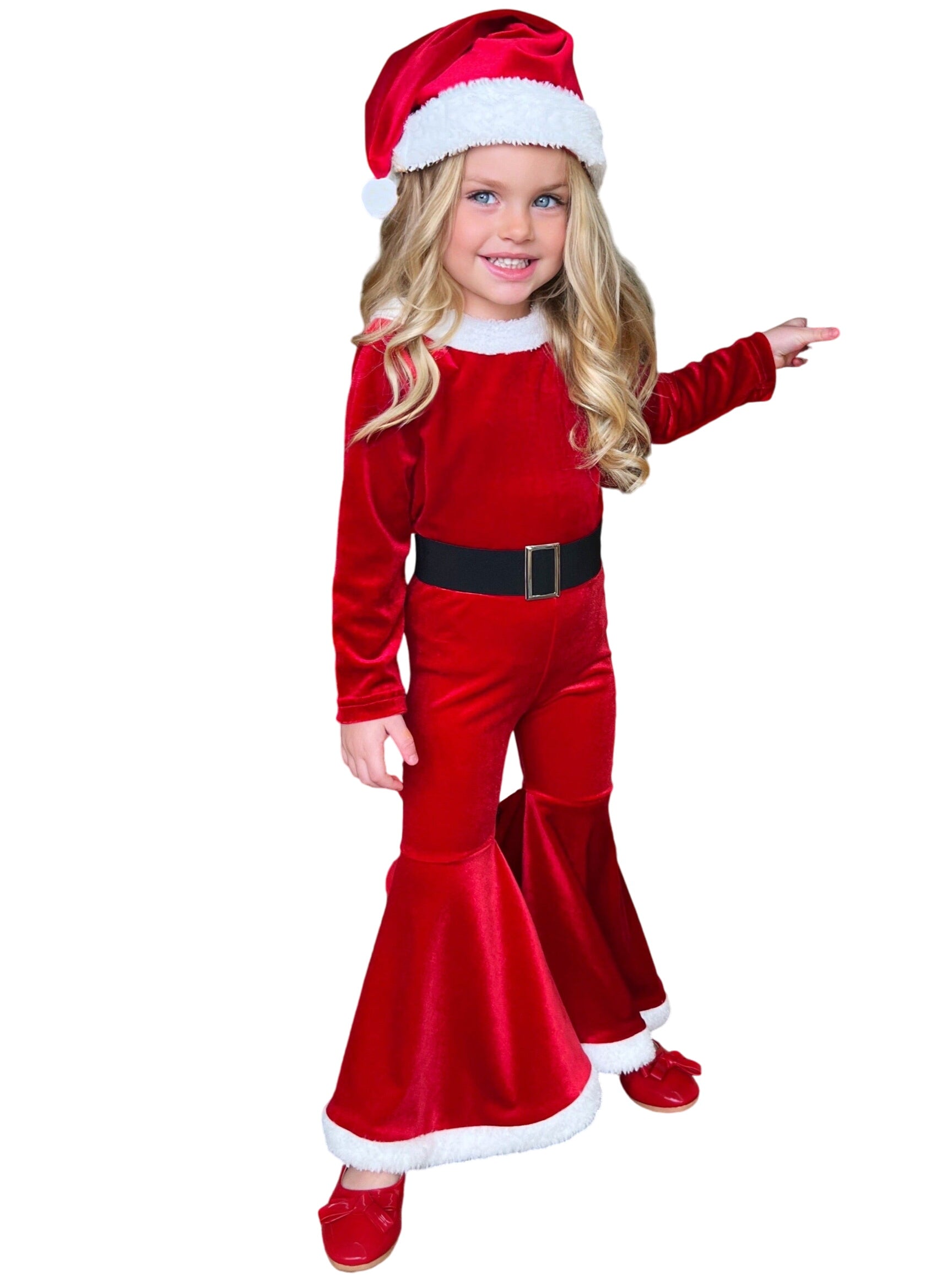 Little Santa Velvet Bell Bottom Set