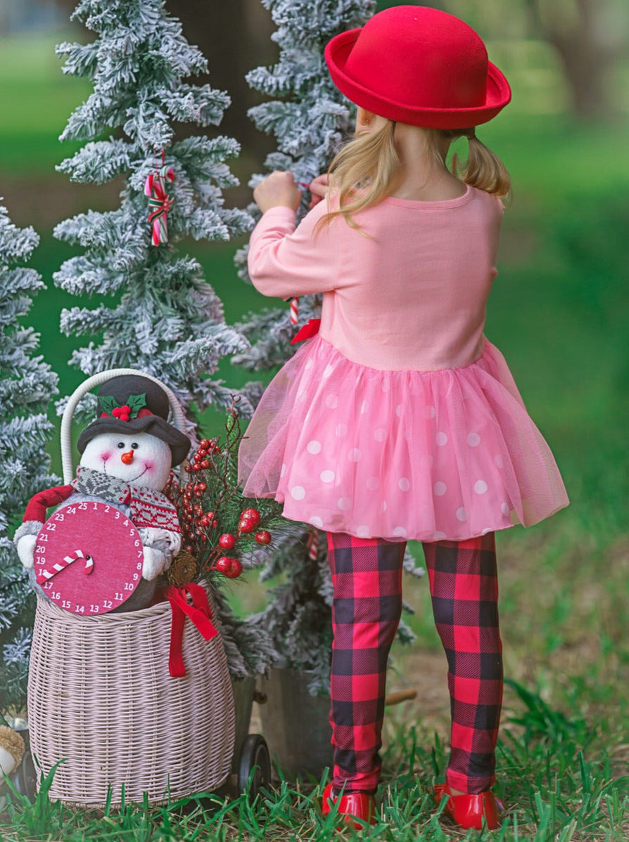 Prancing Reindeer Polka Dot Tutu Tunic And Legging Set