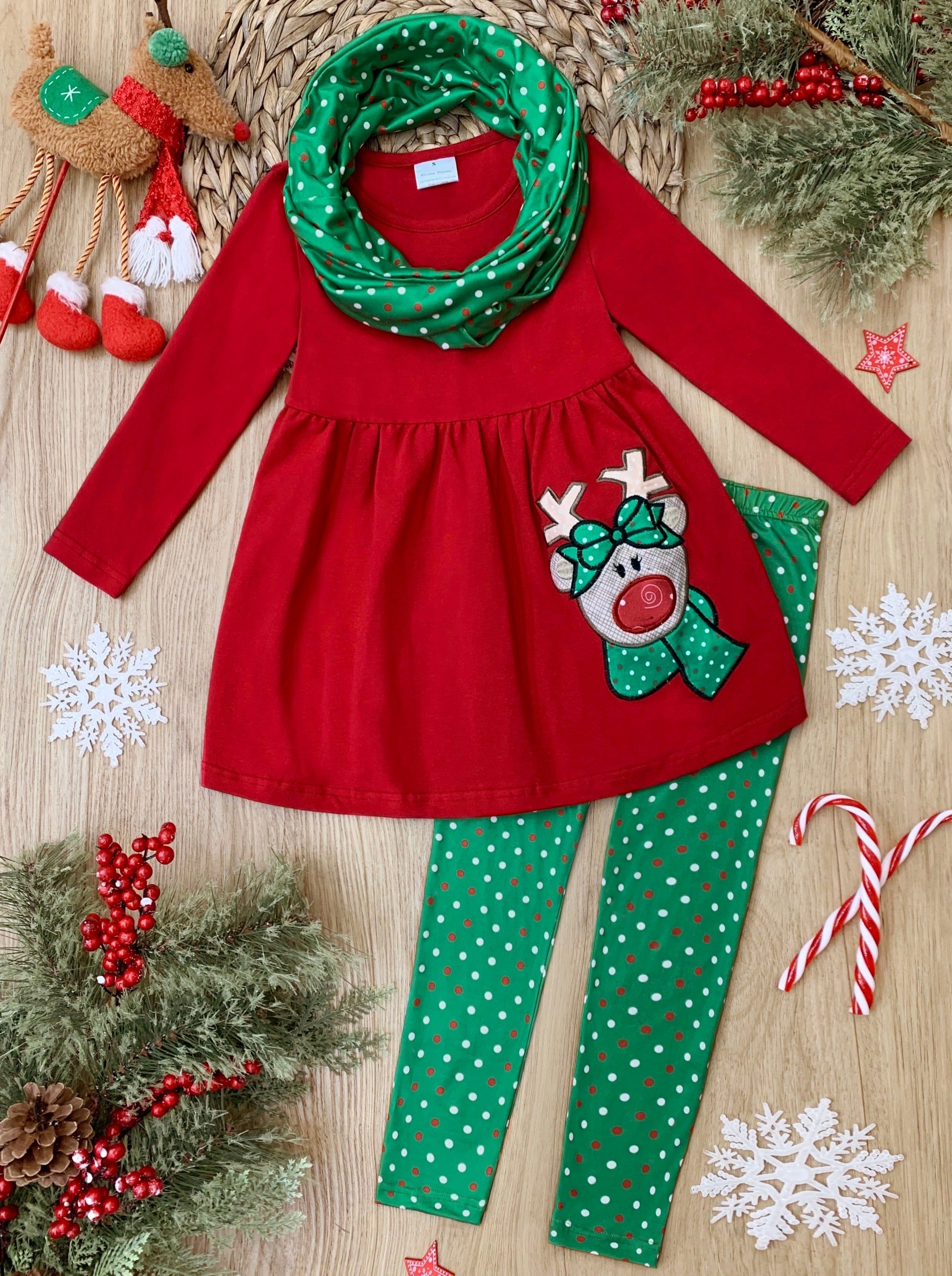 Reindeer Games Tunic, Scarf, And Legging Set