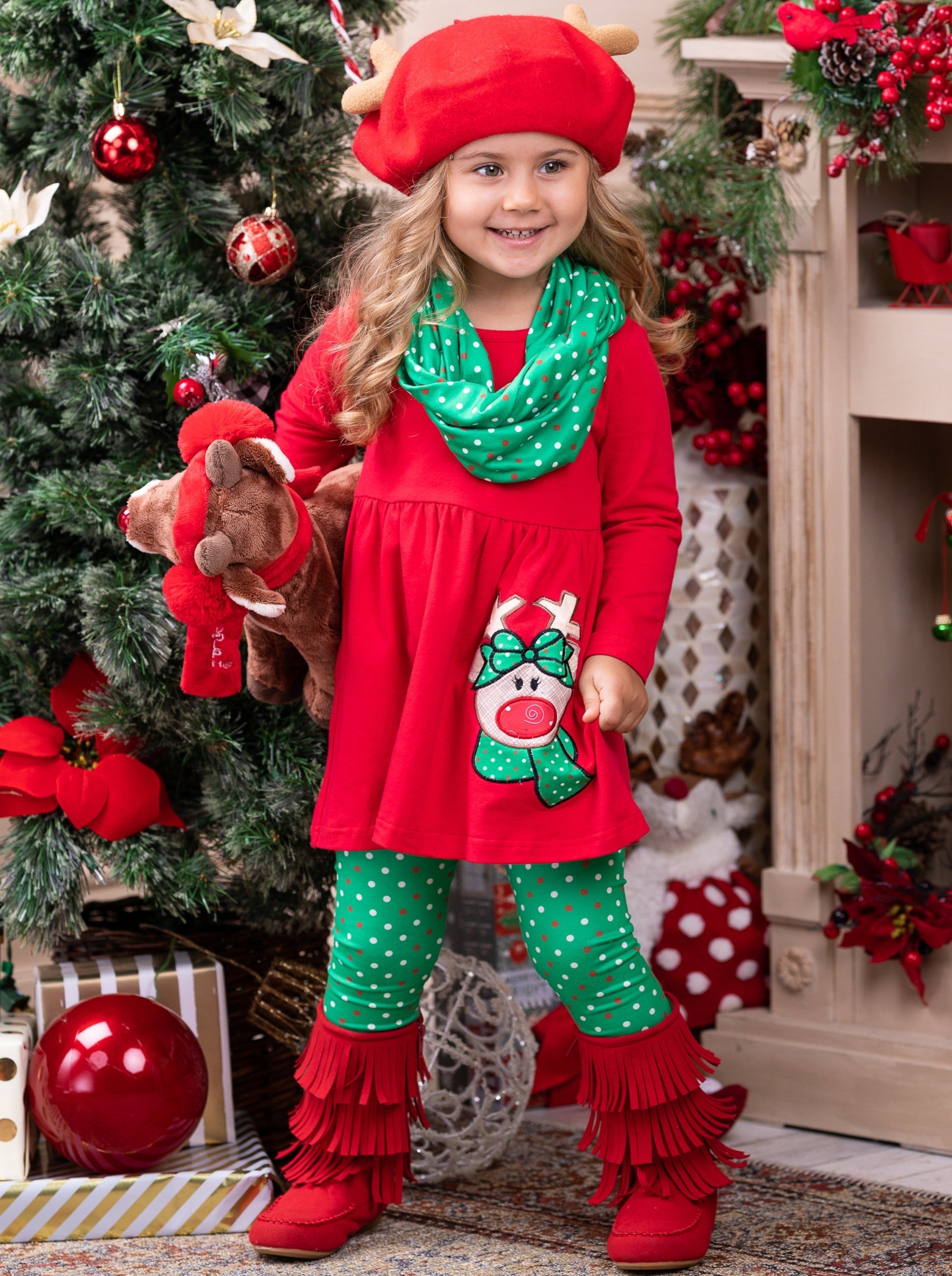 Reindeer Games Tunic, Scarf, And Legging Set