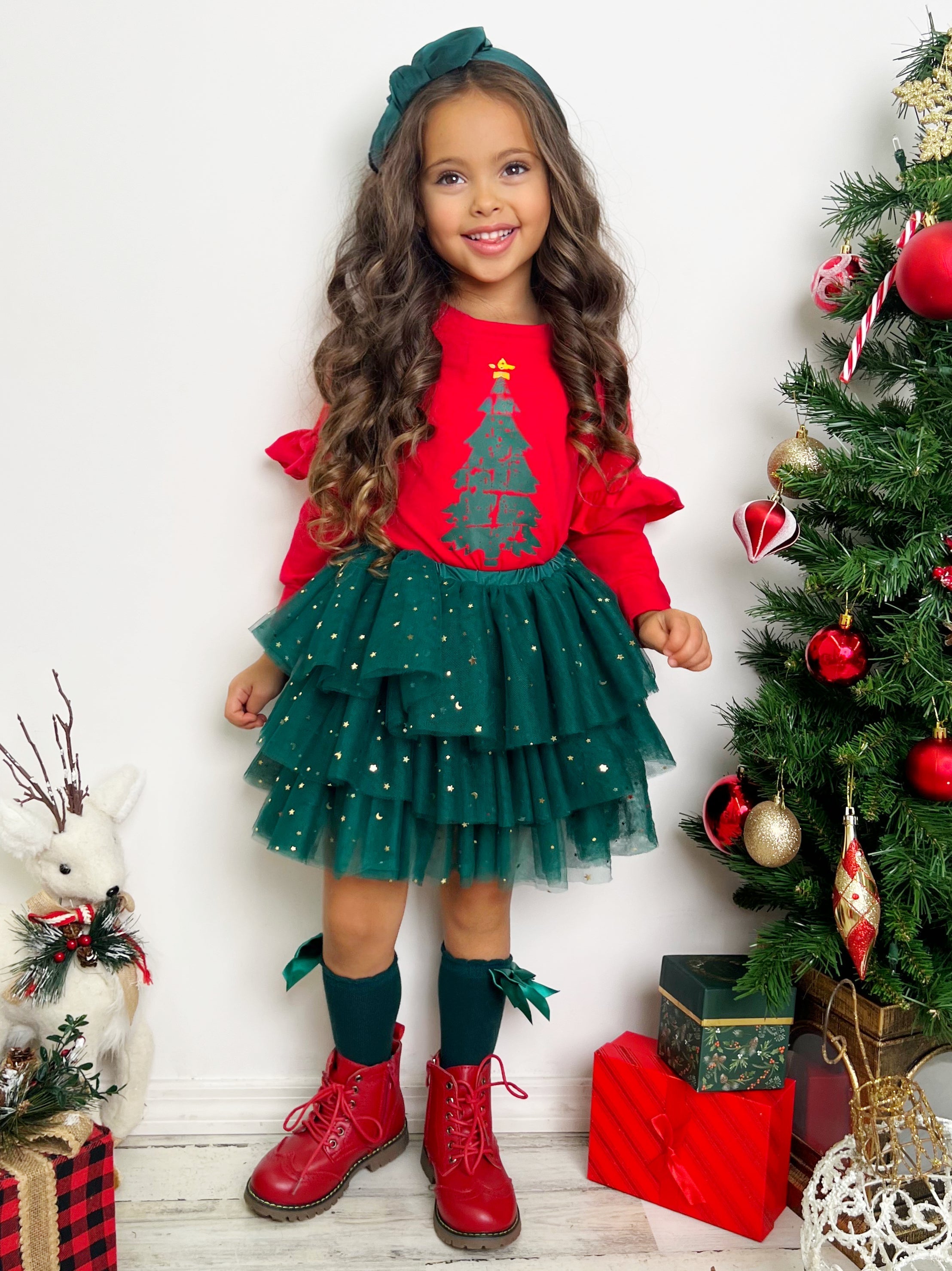 Light Up The Room Christmas Tree Tutu Skirt Set