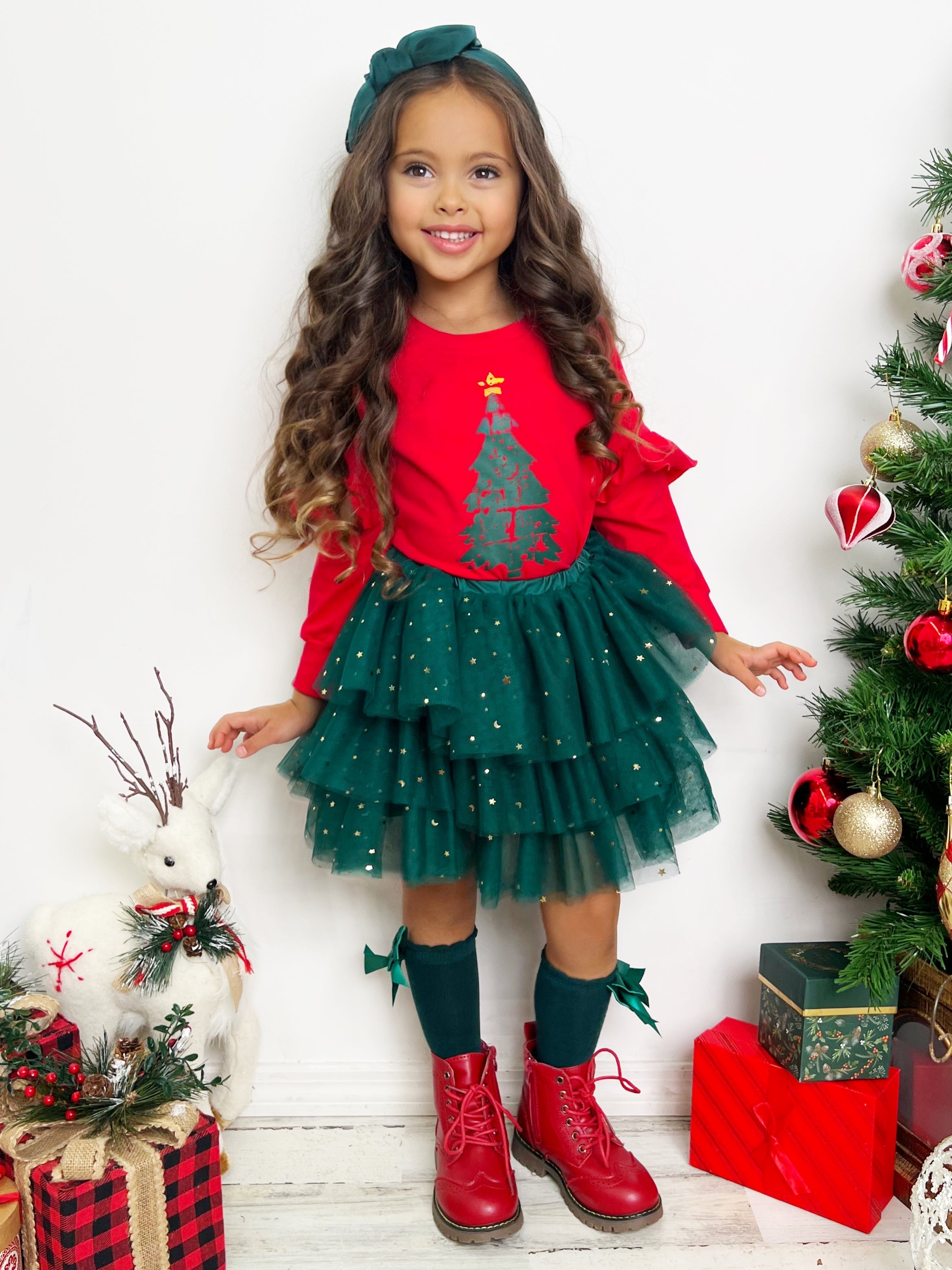 Light Up The Room Christmas Tree Tutu Skirt Set