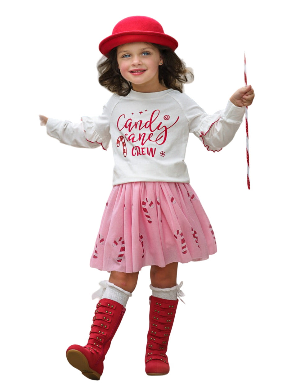 Candy Cane Crew Christmas Tutu Skirt Set