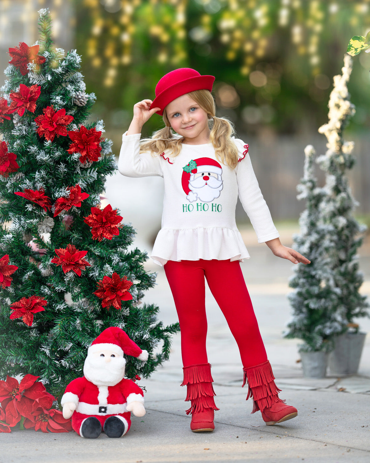 Santa Ruffle Tunic And Legging Set