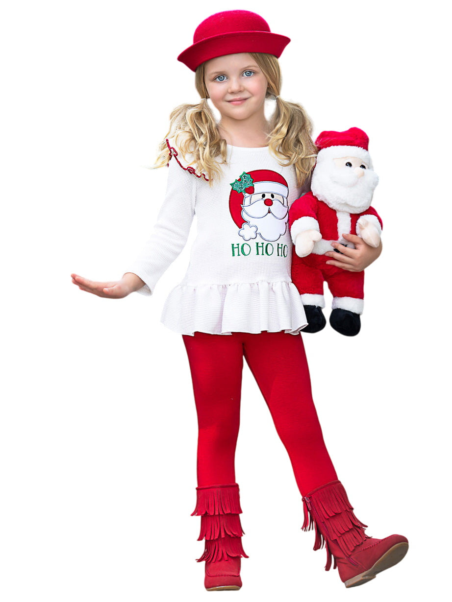 Santa Ruffle Tunic And Legging Set