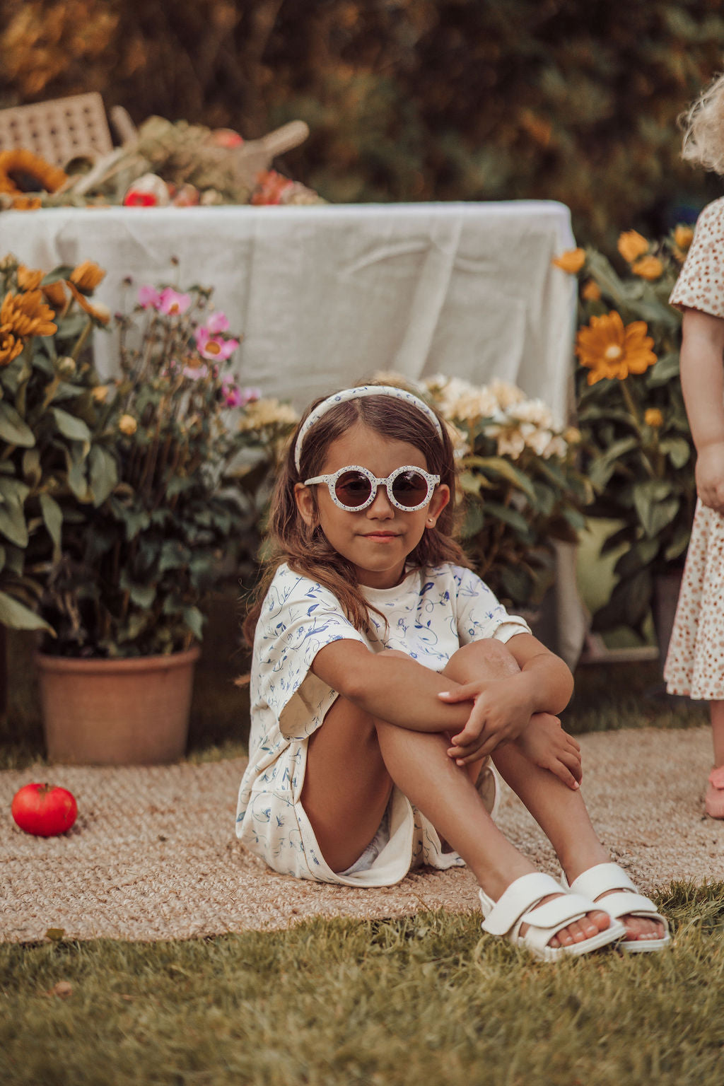 Original Round Sustainable Sunglasses | Bio-based  Bendable Polarized | Scandi Floral