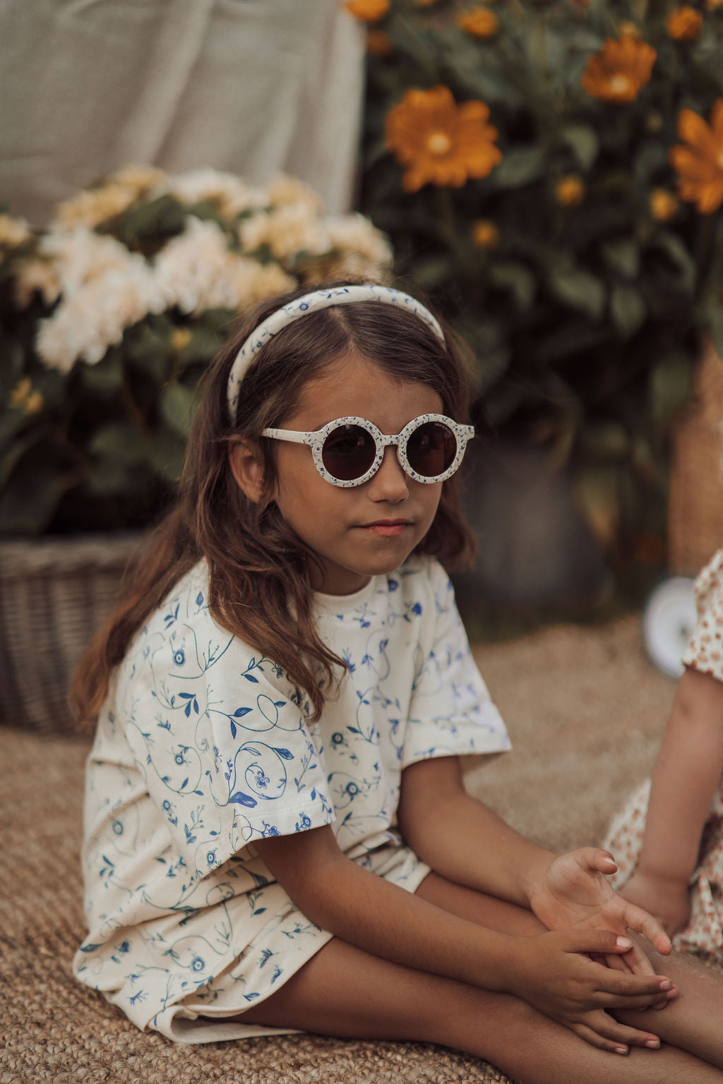 Original Round Sustainable Sunglasses | Bio-based  Bendable Polarized | Scandi Floral