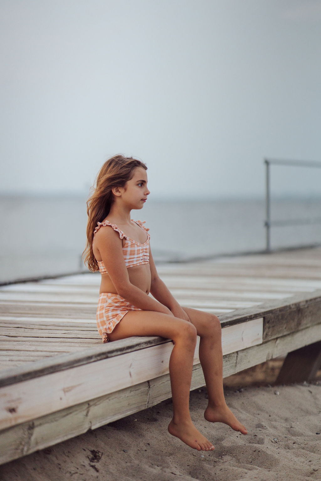 Ruffle 2 Piece Bikini | Upf + Recycled - Buckwheat Plaid