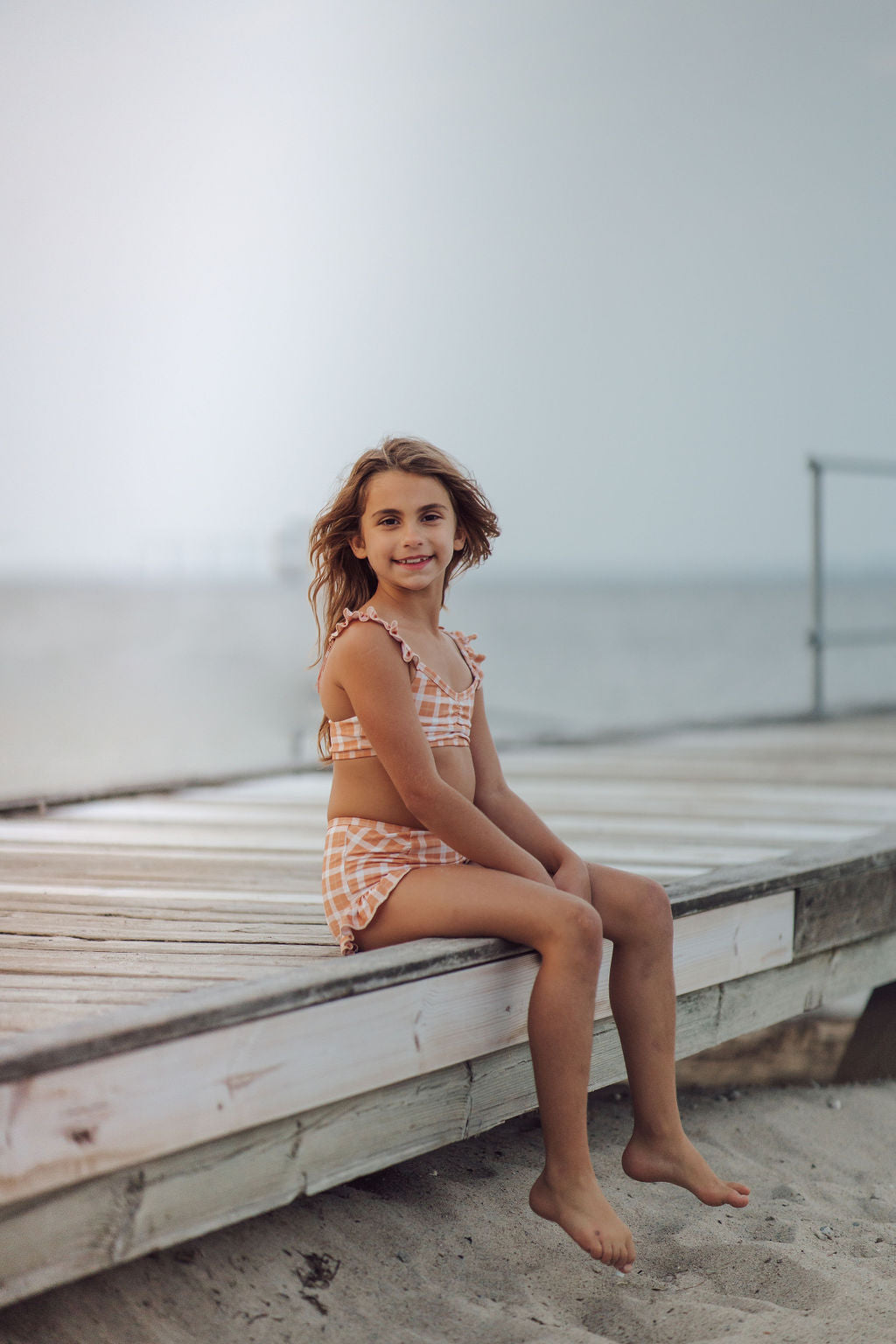 Ruffle 2 Piece Bikini | Upf + Recycled - Buckwheat Plaid