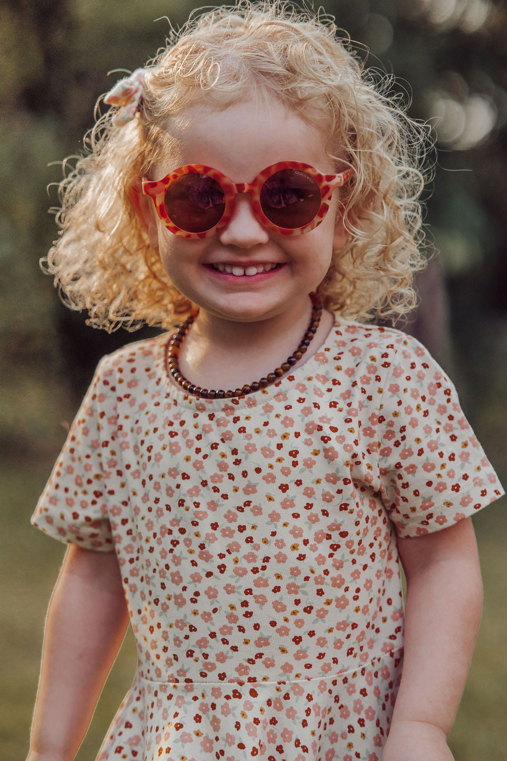 Original Round Sustainable Sunglasses | Bio-based  Bendable Polarized | Sunset Tortoise