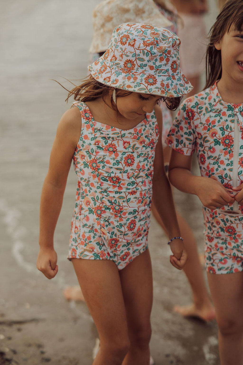 Vintage Girls 1 Piece Swimsuit | Upf + Recycled - In Bloom
