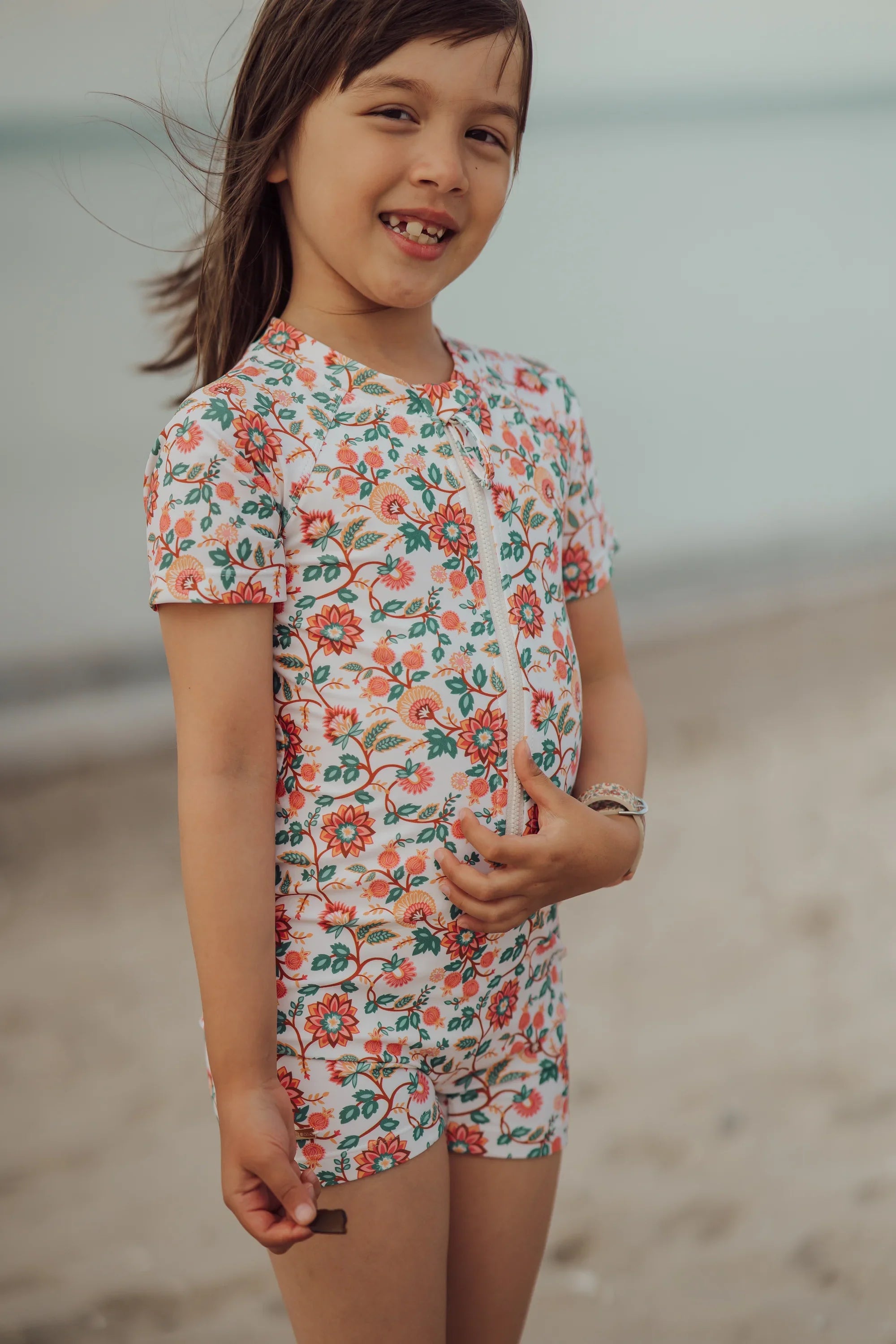 Short Sleeve Rashguard Swimsuit | Upf + Recycled - In Bloom