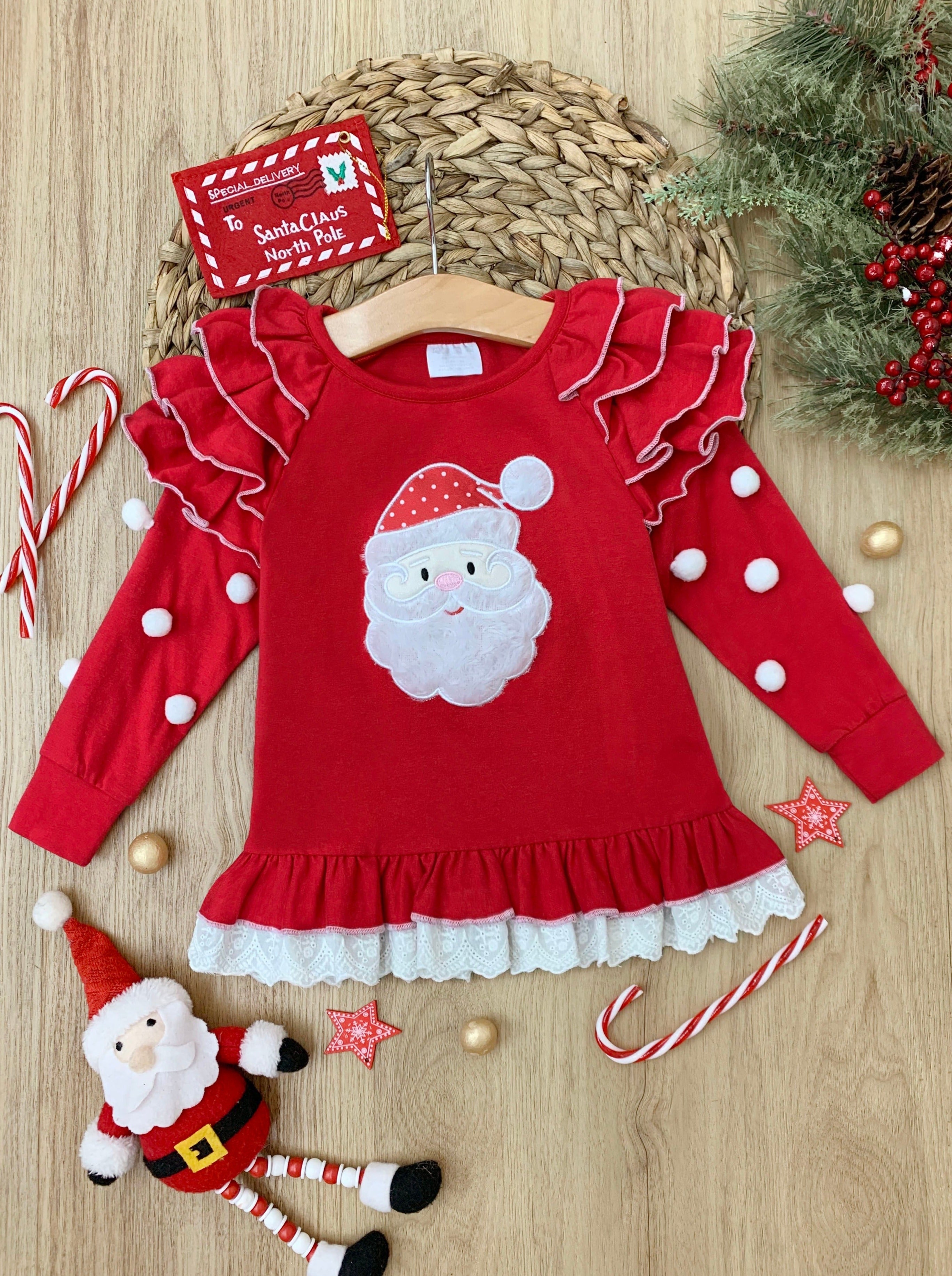 Santa Ruffled Top