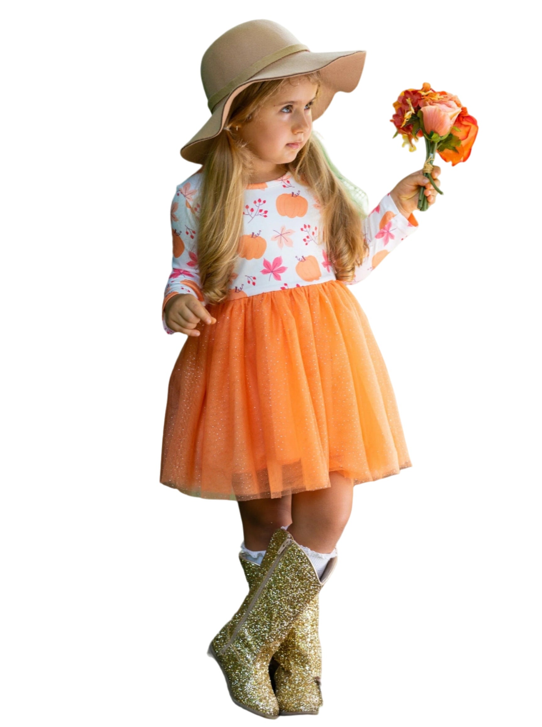 The Best Pick Pumpkin Print Tutu Dress