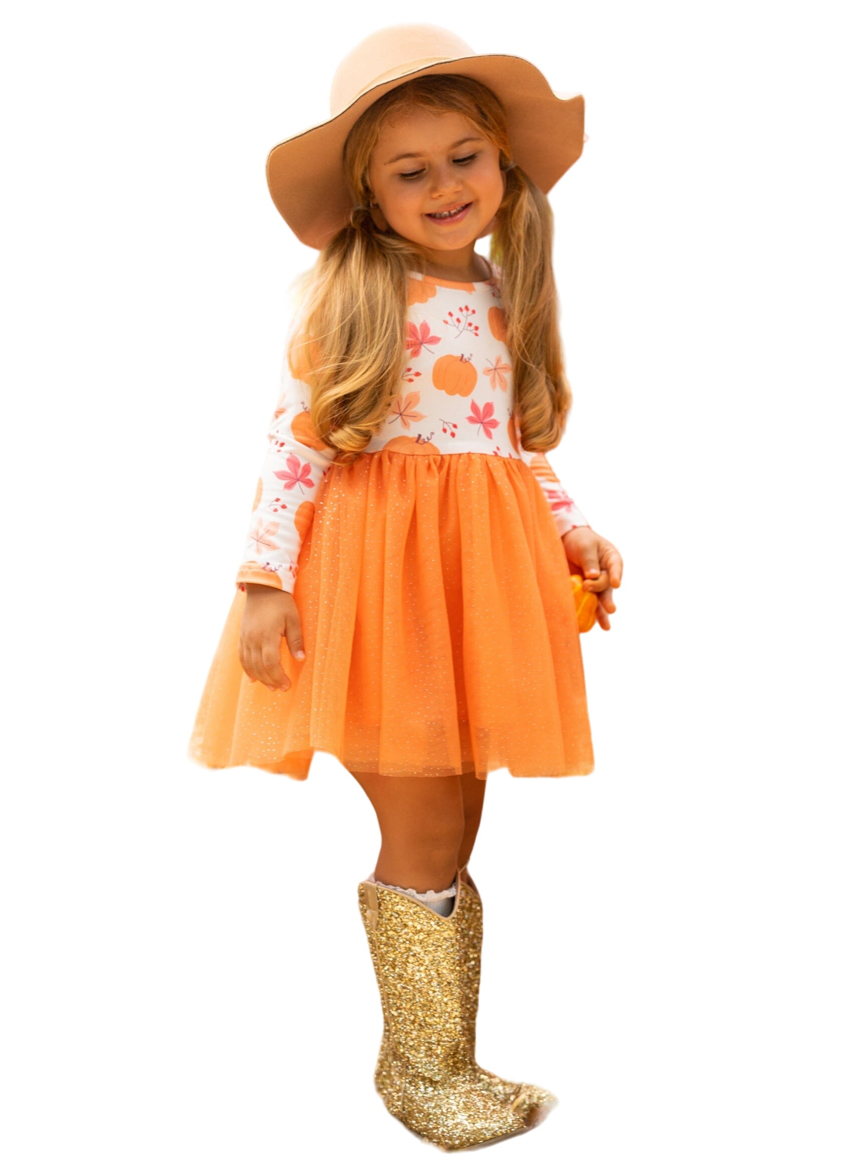 The Best Pick Pumpkin Print Tutu Dress