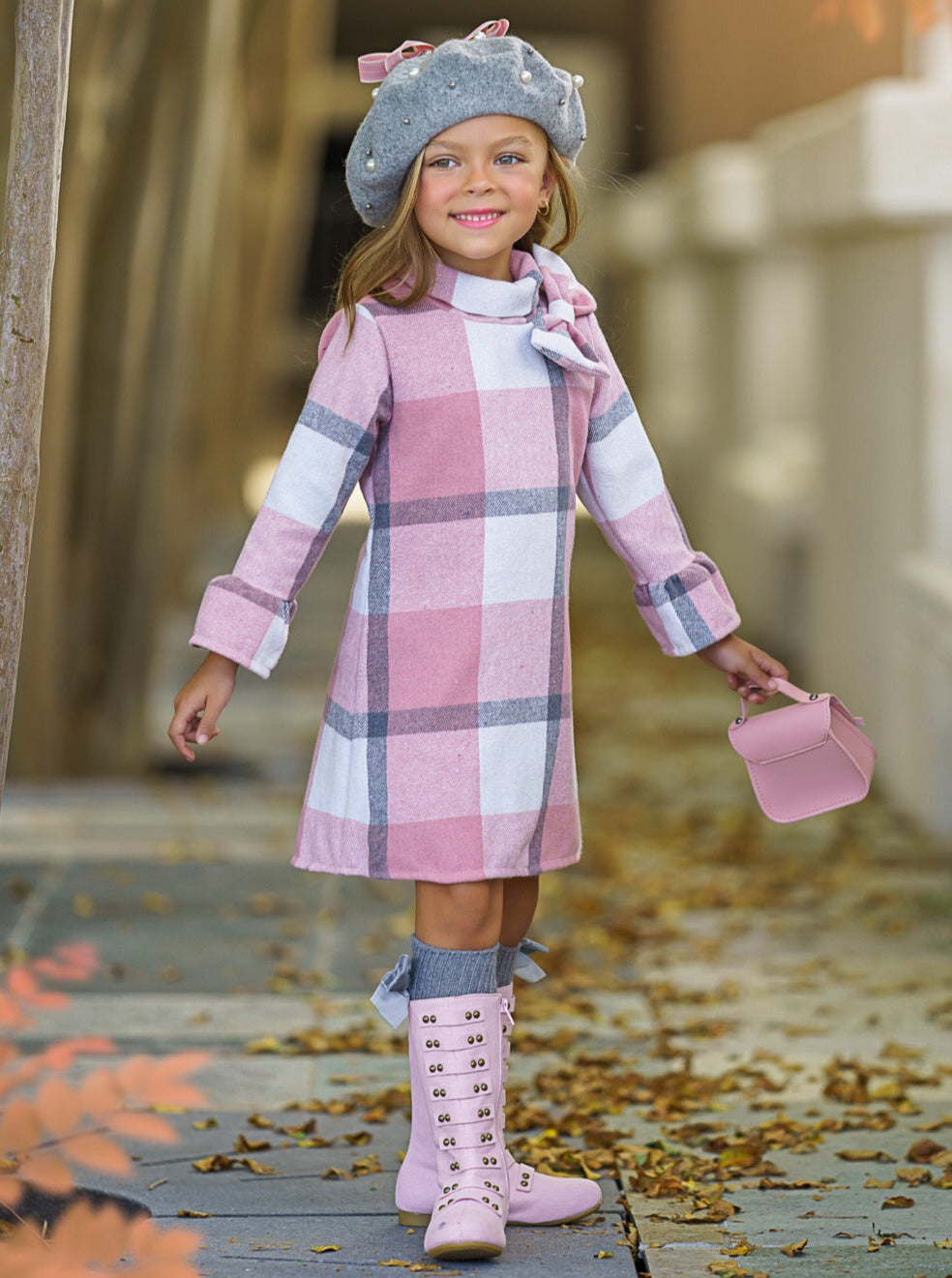 Fall In Love Pink Plaid Flannel Dress