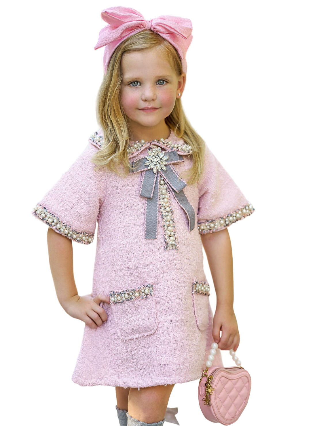 Prettiest Doll Pink Tweed Dress