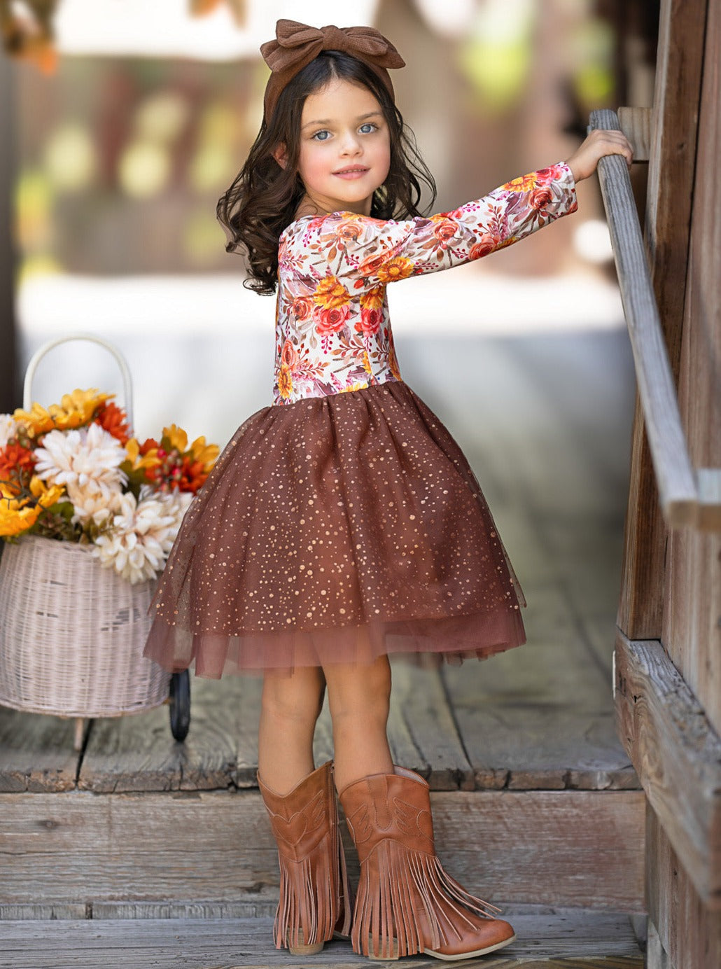 Autumn Floral Tutu Dress