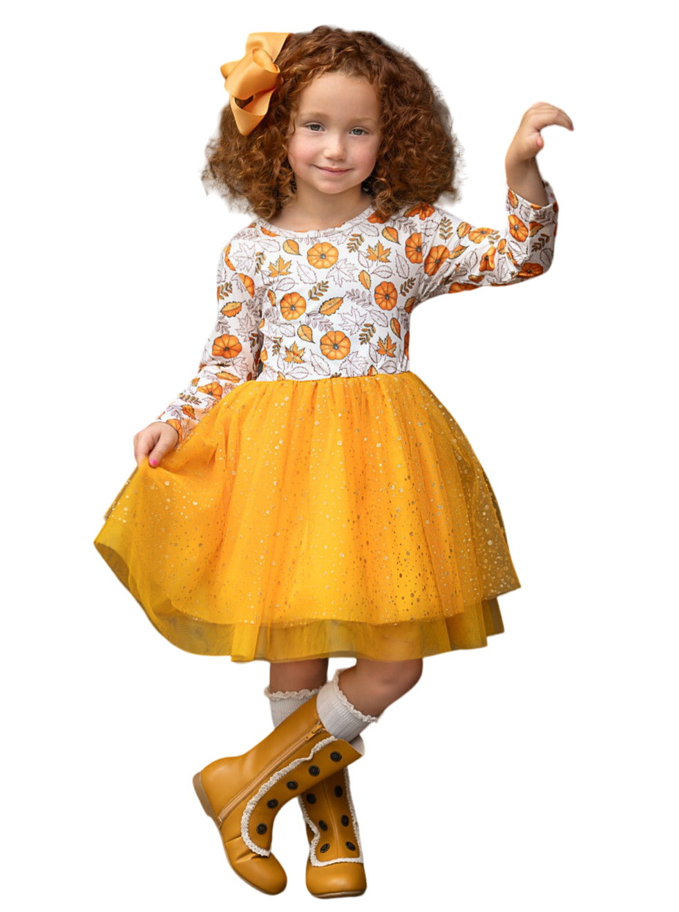 Pumpkin Patch Season Glitter Tutu Dress