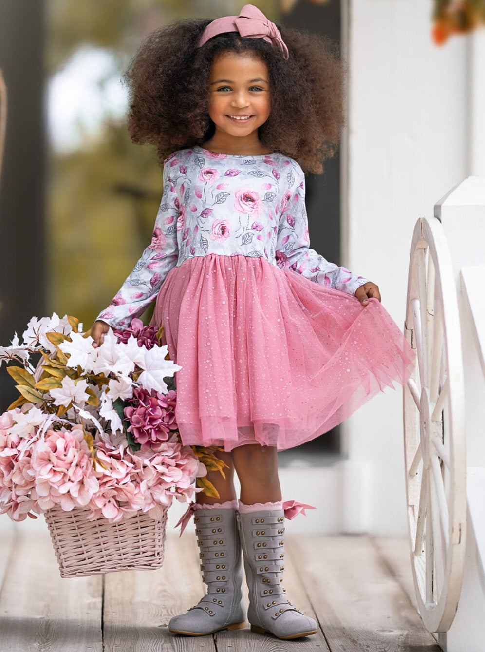 Pink Floral Tutu Dress