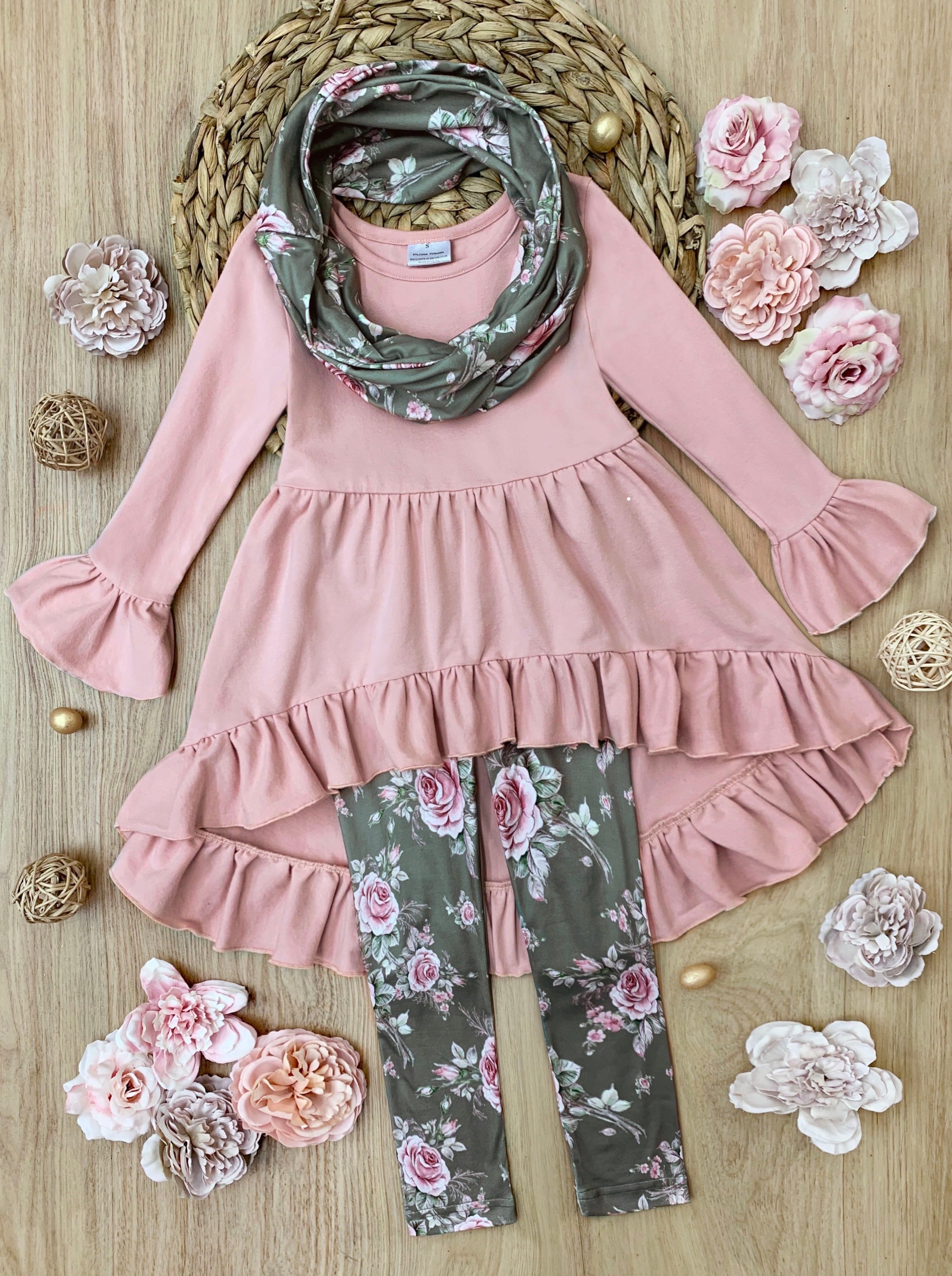 Love You Bunches Tunic, Scarf And Legging Set