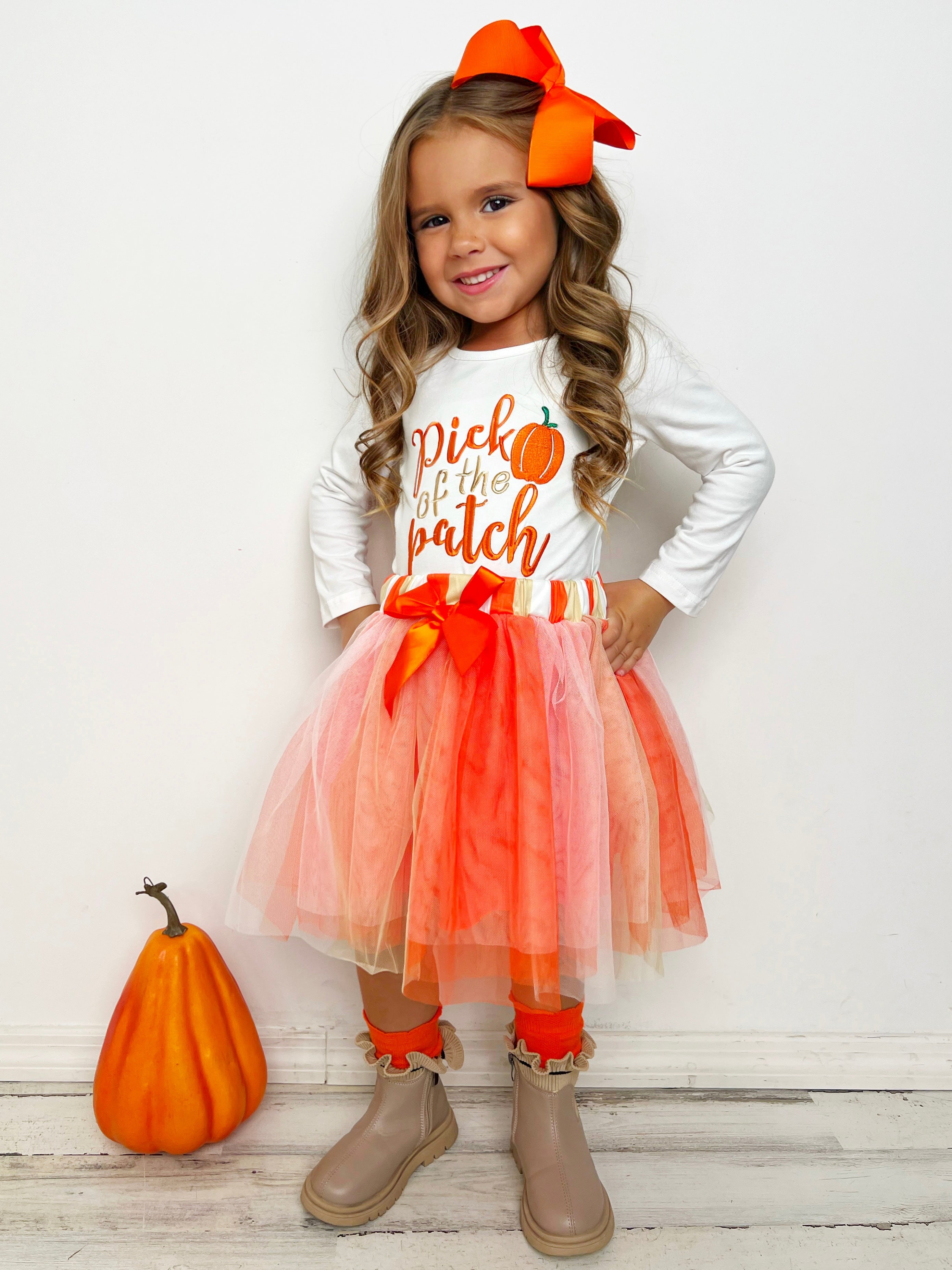 Pick Of The Patch Long Sleeve And Tutu Skirt Set