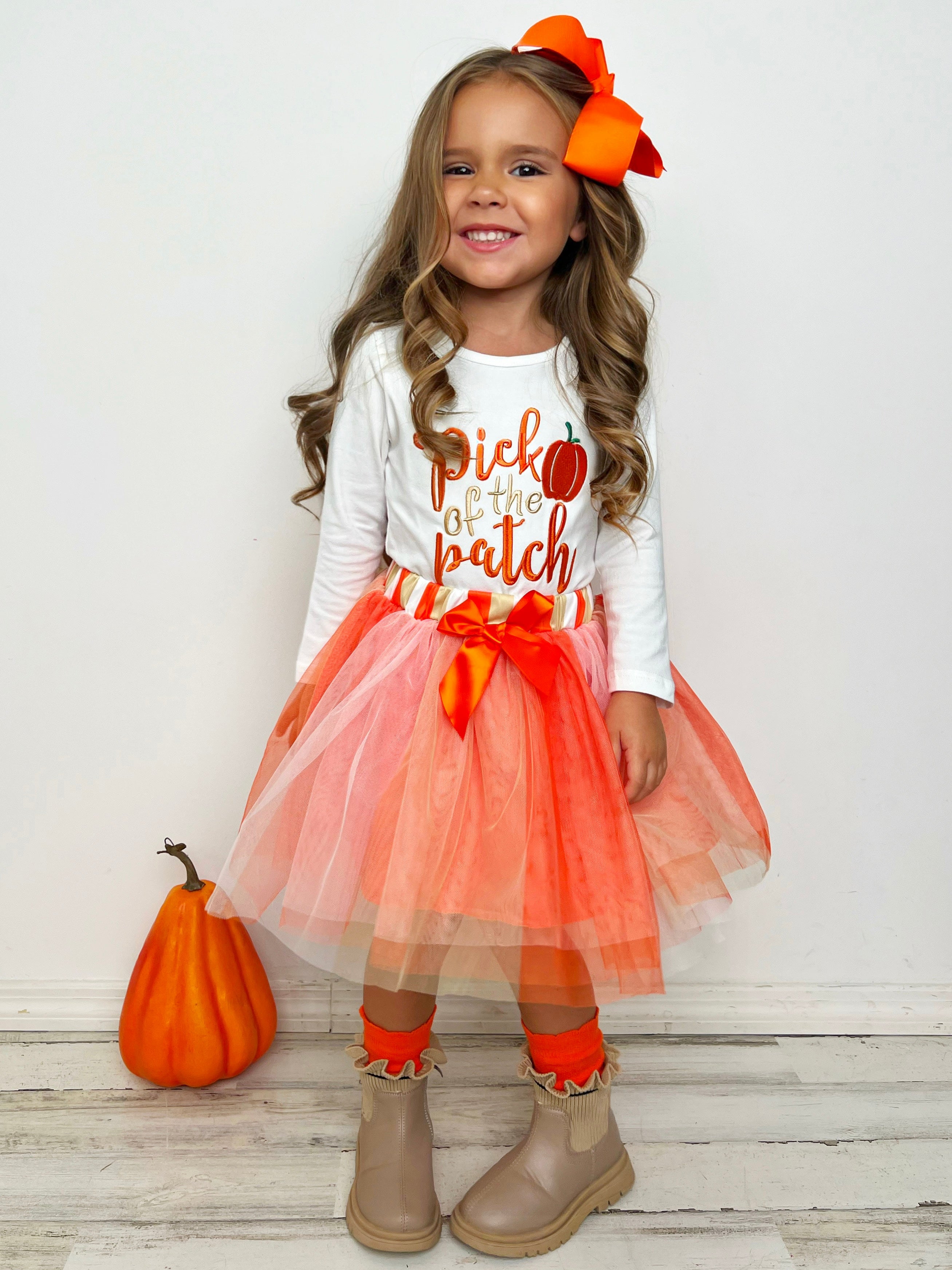 Pick Of The Patch Long Sleeve And Tutu Skirt Set