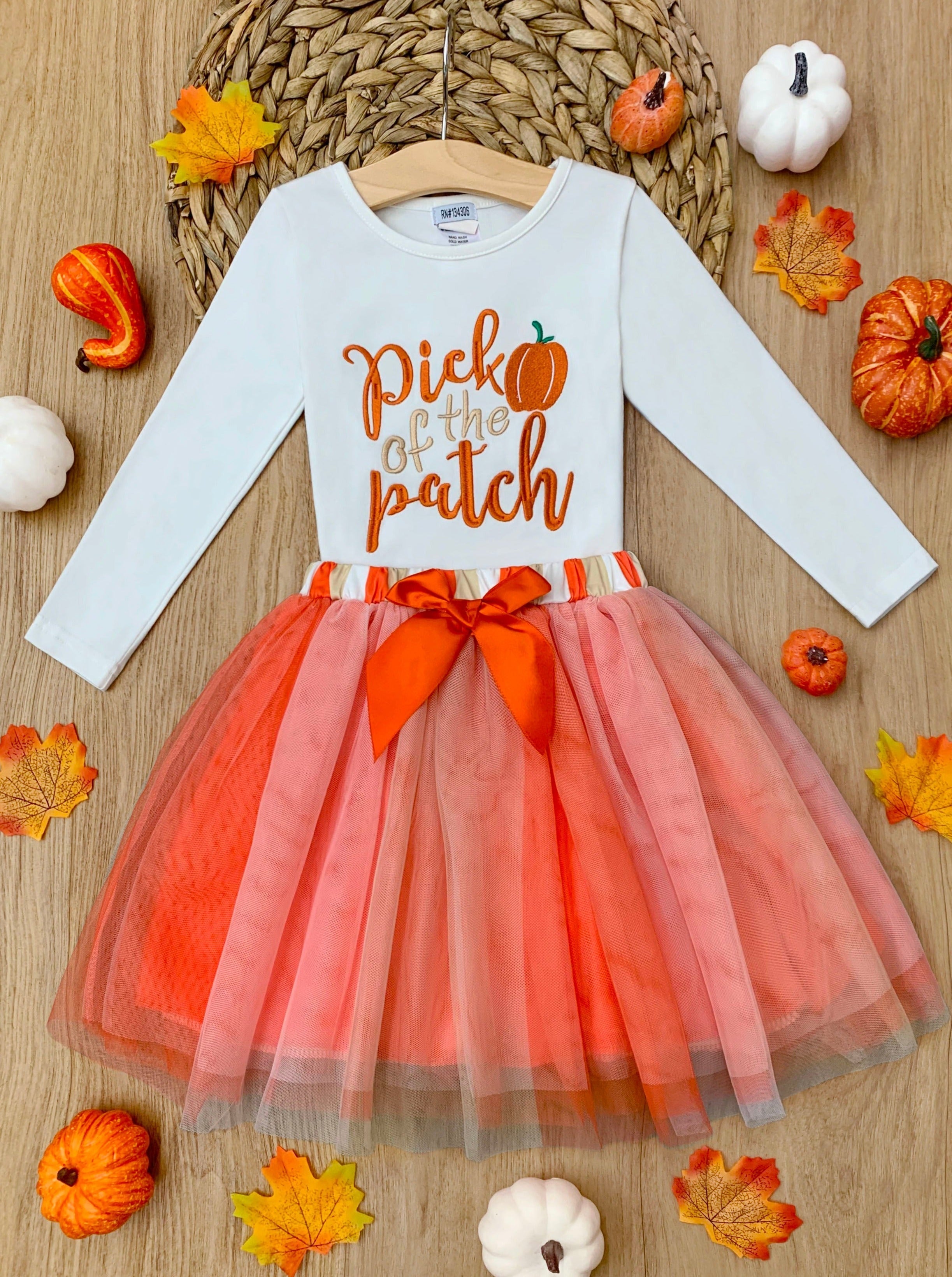 Pick Of The Patch Long Sleeve And Tutu Skirt Set