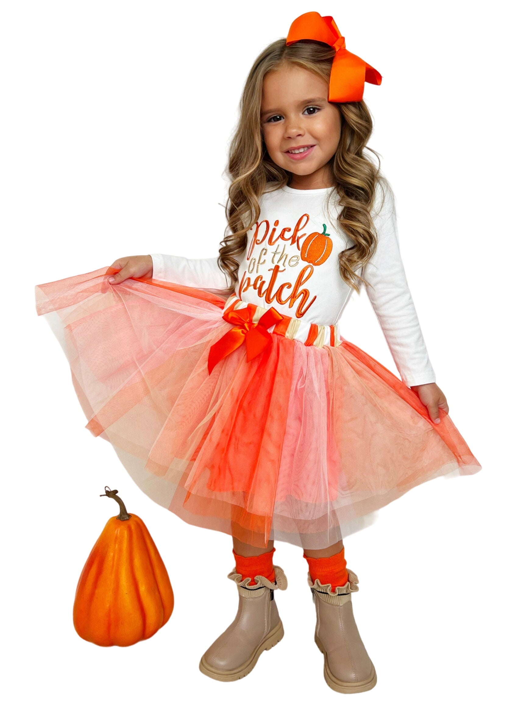 Pick Of The Patch Long Sleeve And Tutu Skirt Set