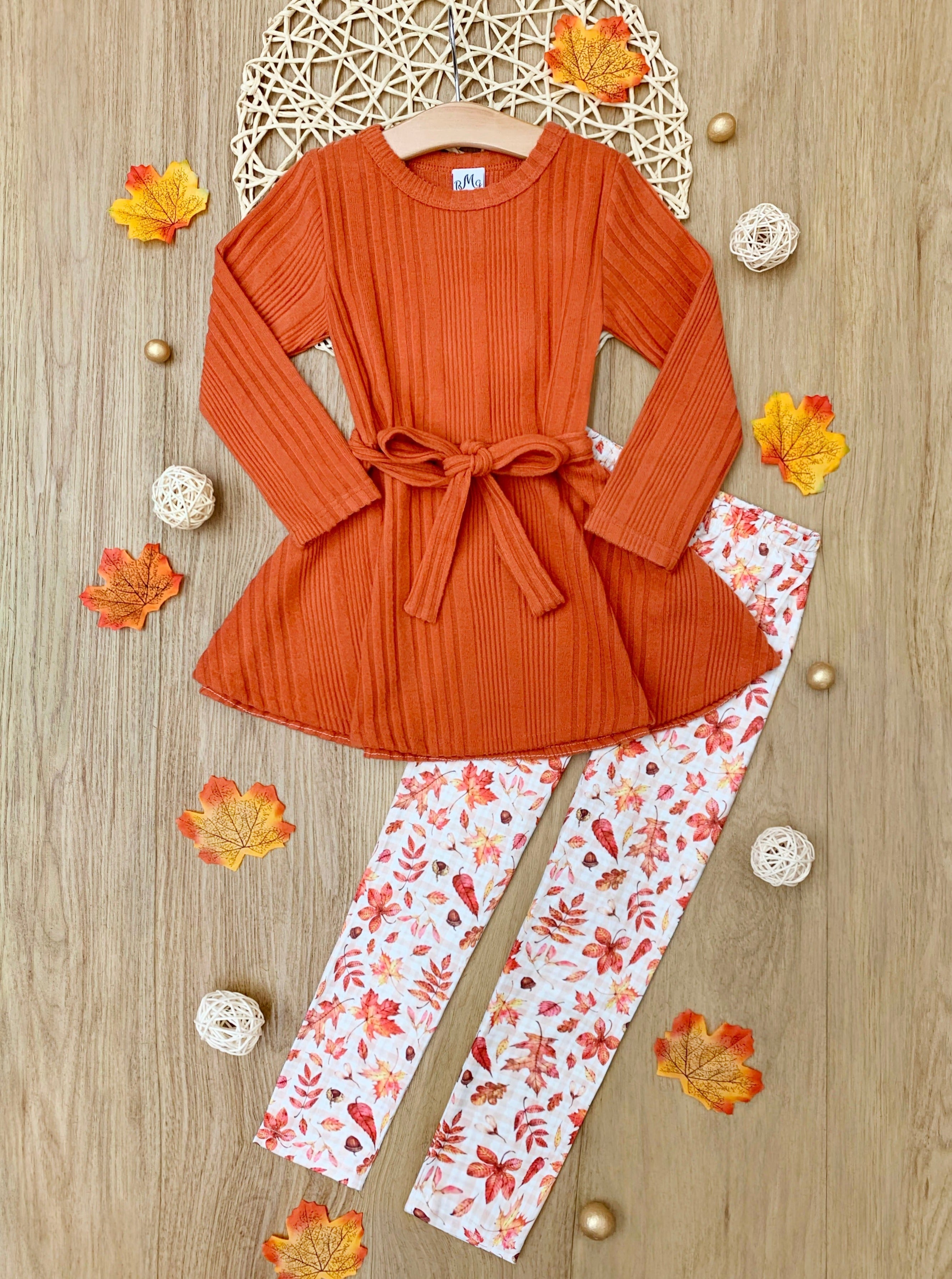 Autumn Harvest Girls Top And Legging Set