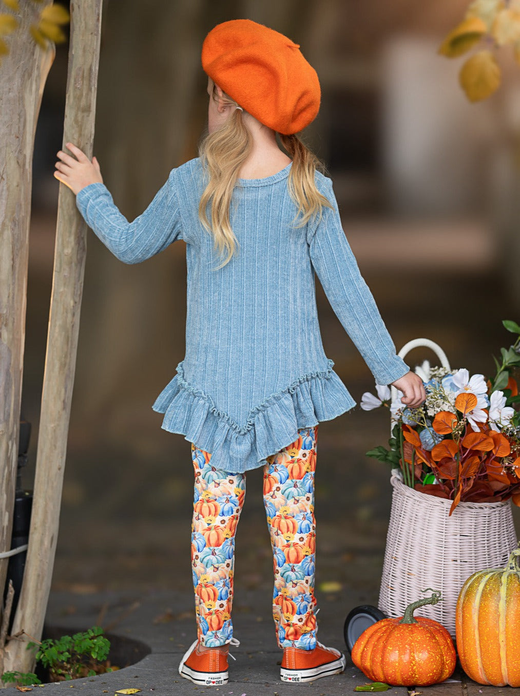 Pumpkin Patch Ruffle Tunic And Legging Set