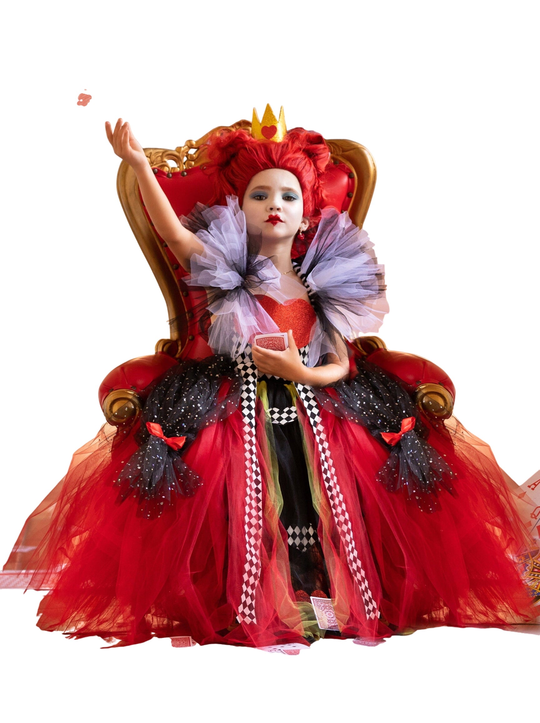 Girls Queen Of Hearts Tutu Costume Dress