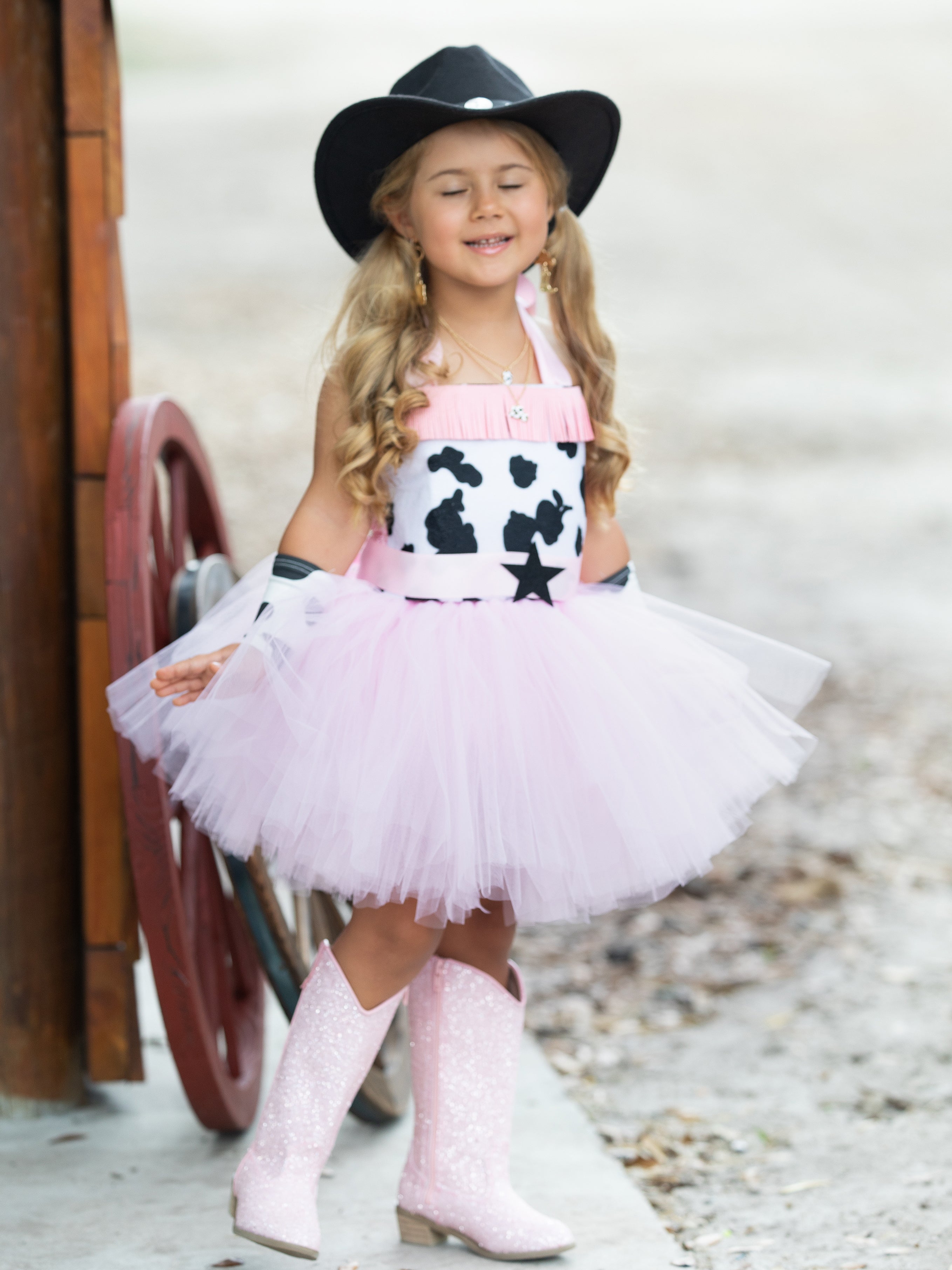 Girls Rodeo Princess Cowgirl Tutu Costume Dress