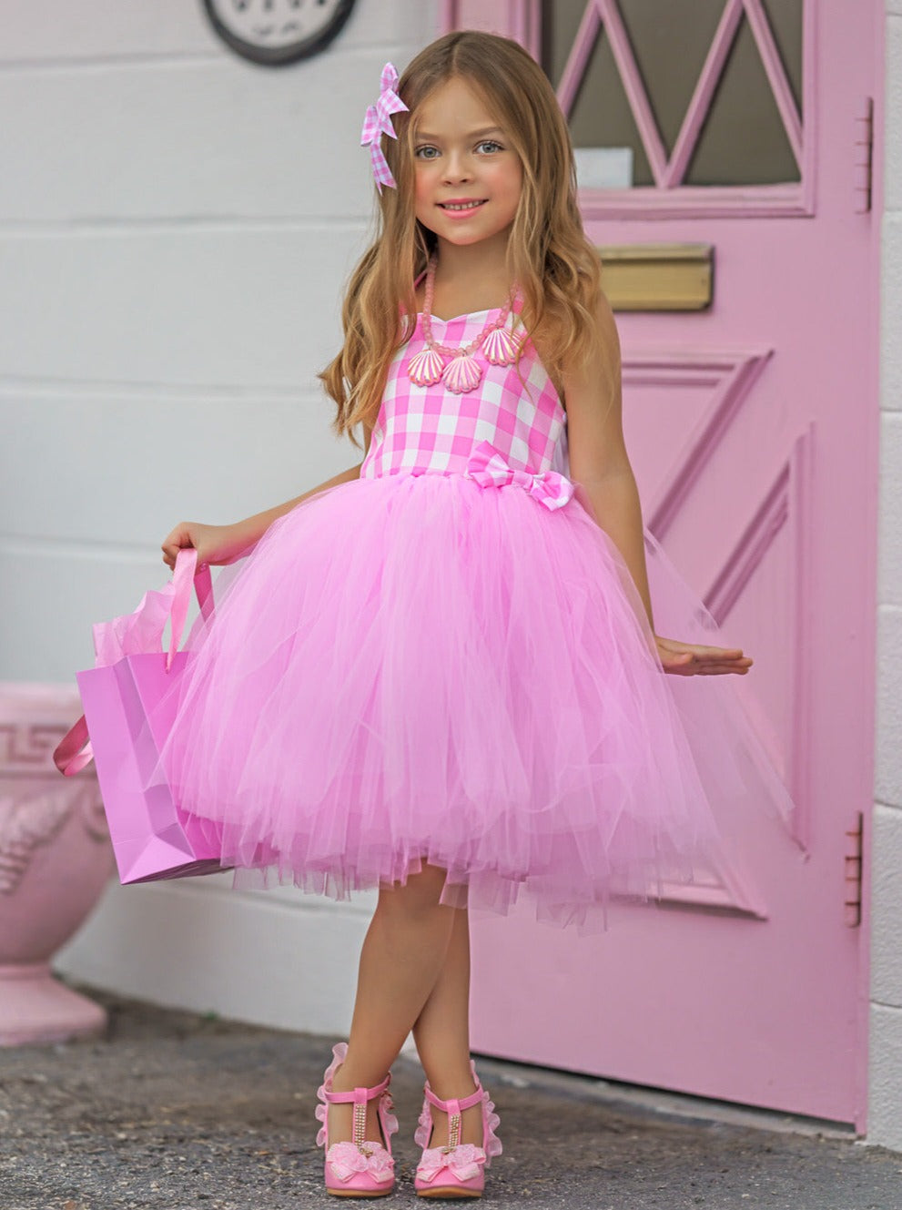 Girls All Dolled Up Gingham Barbiecore Tutu Costume