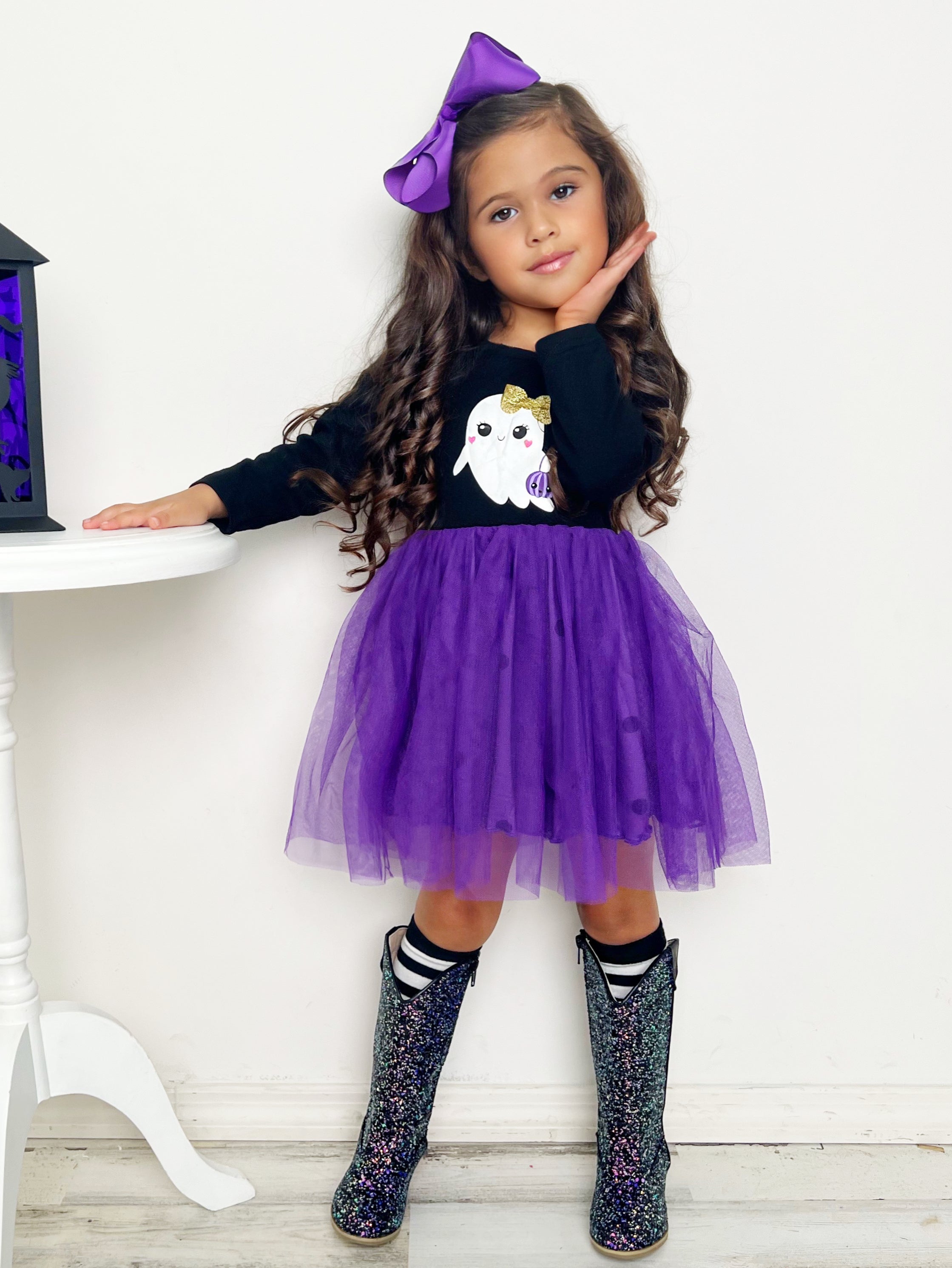 Haunting For Treats Polka Dot Tutu Dress