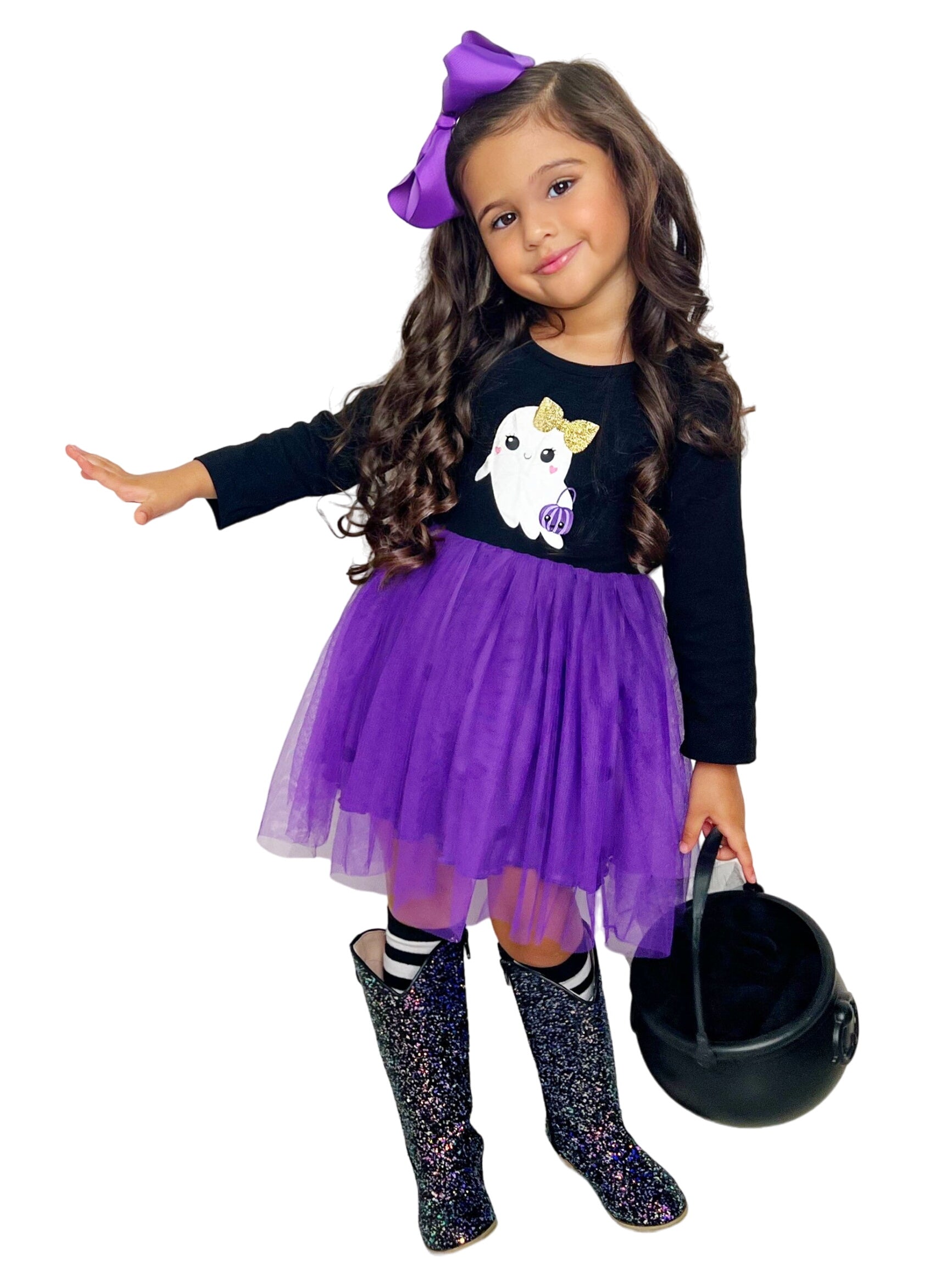 Haunting For Treats Polka Dot Tutu Dress