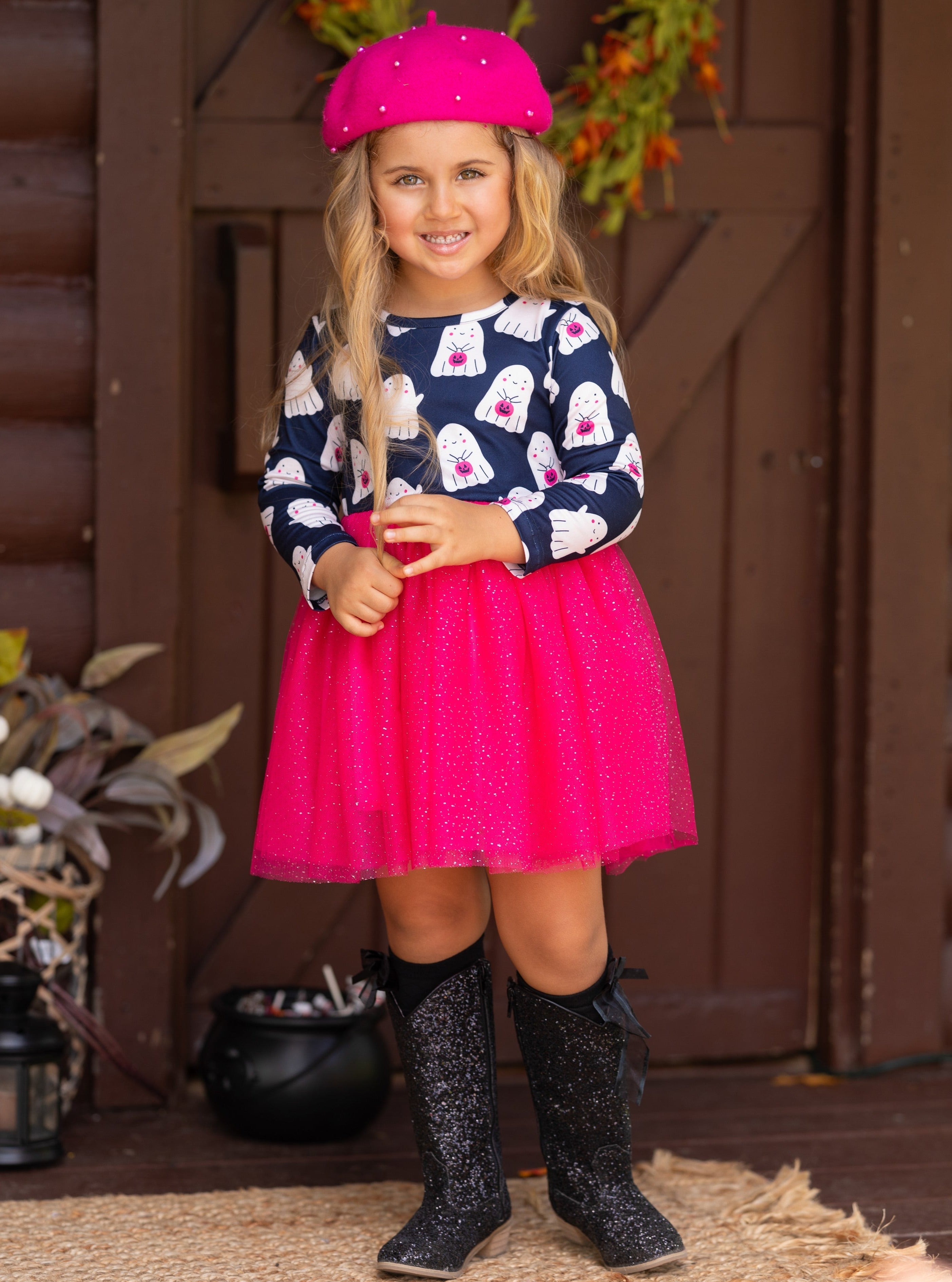 Boo-tiful Twirls Ghost Print Halloween Dress