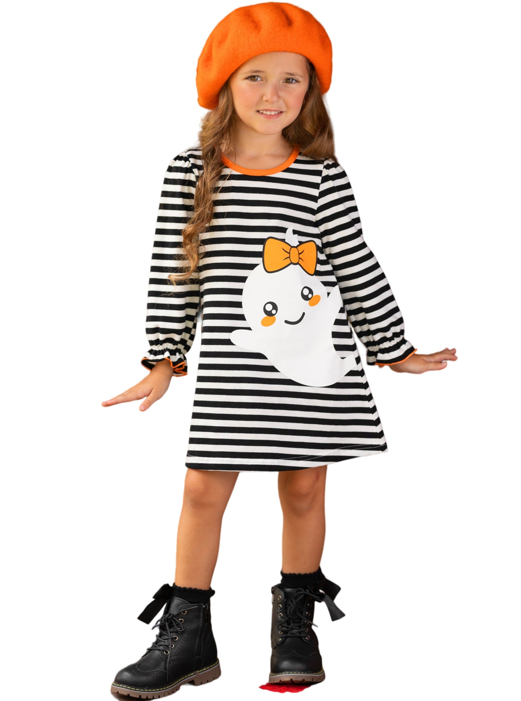 My Friendly Ghost Striped Halloween Dress